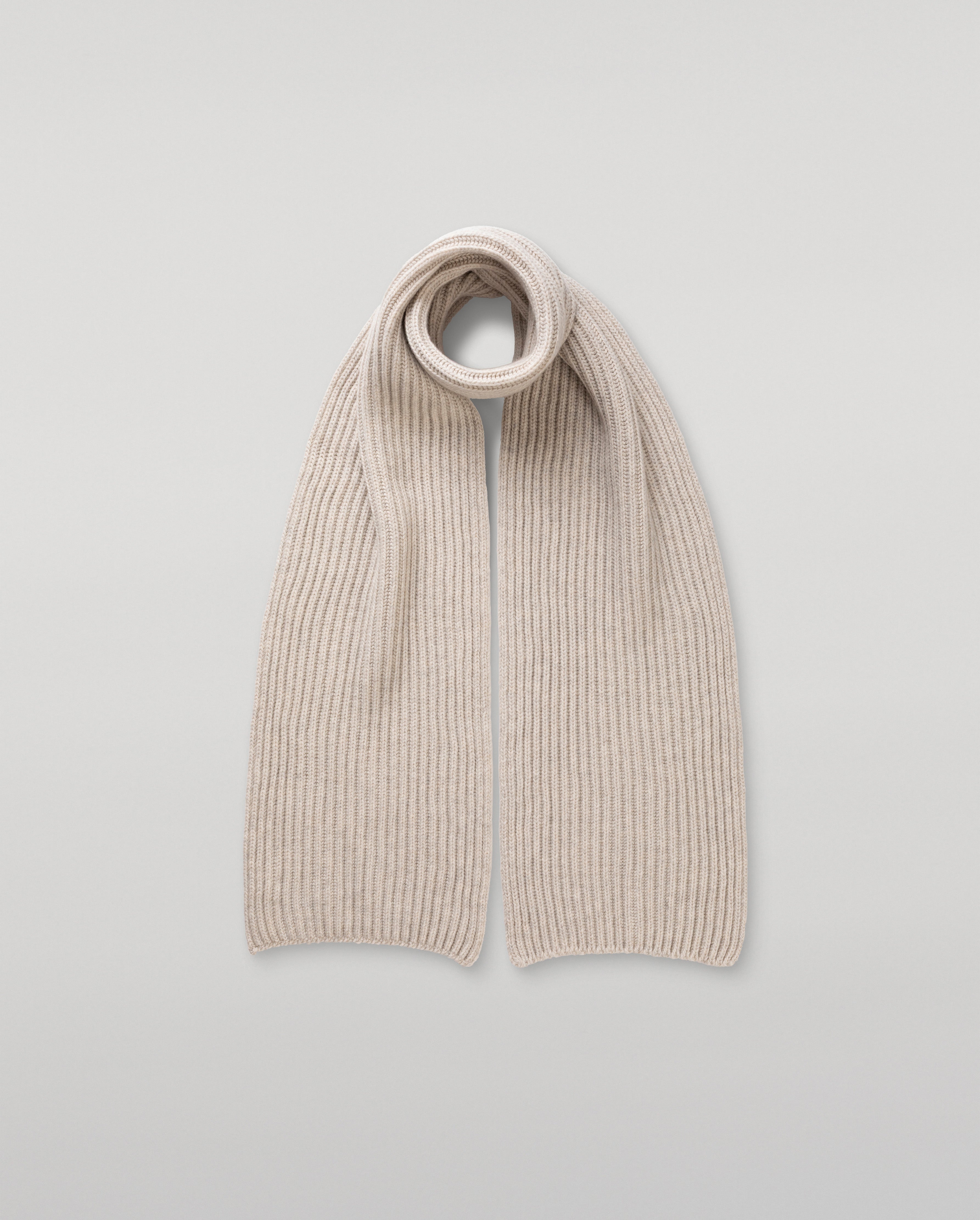 Johnstons of Elgin - Lovat Natural Ribbed Cashmere Scarf