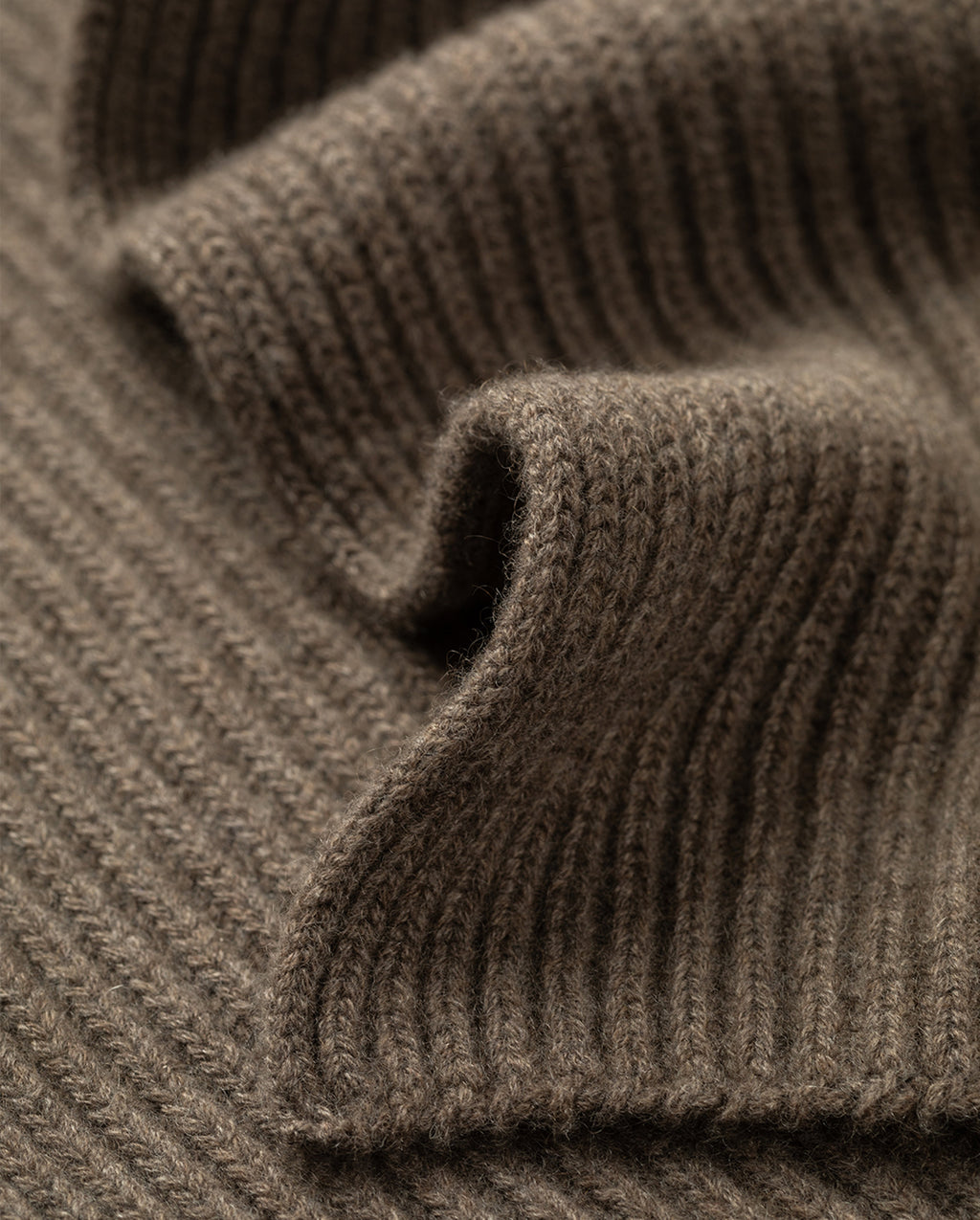 Johnstons of Elgin - Lovat Brown Ribbed Cashmere Scarf