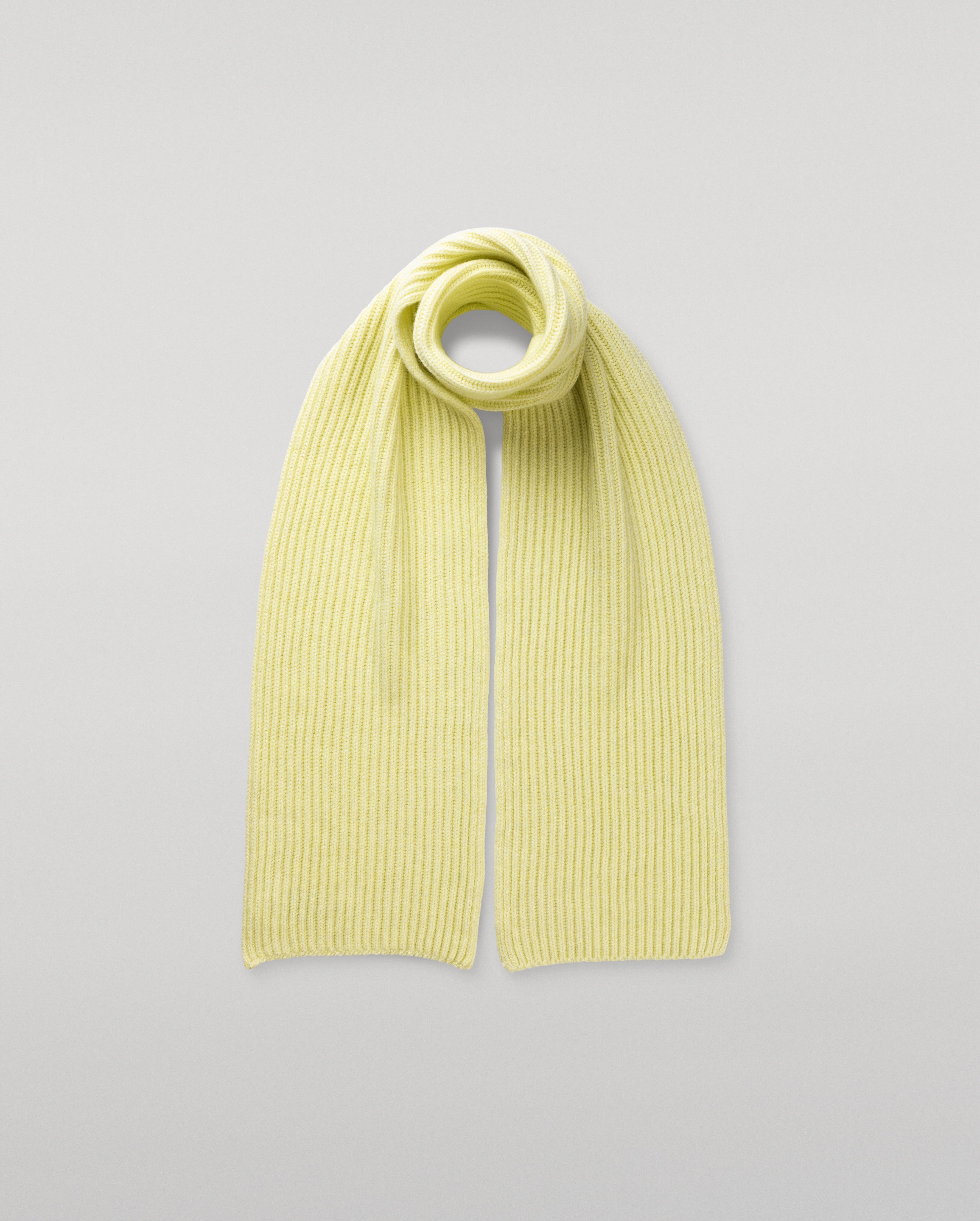 Johnstons of Elgin - Lovat Yellow Ribbed Cashmere Scarf