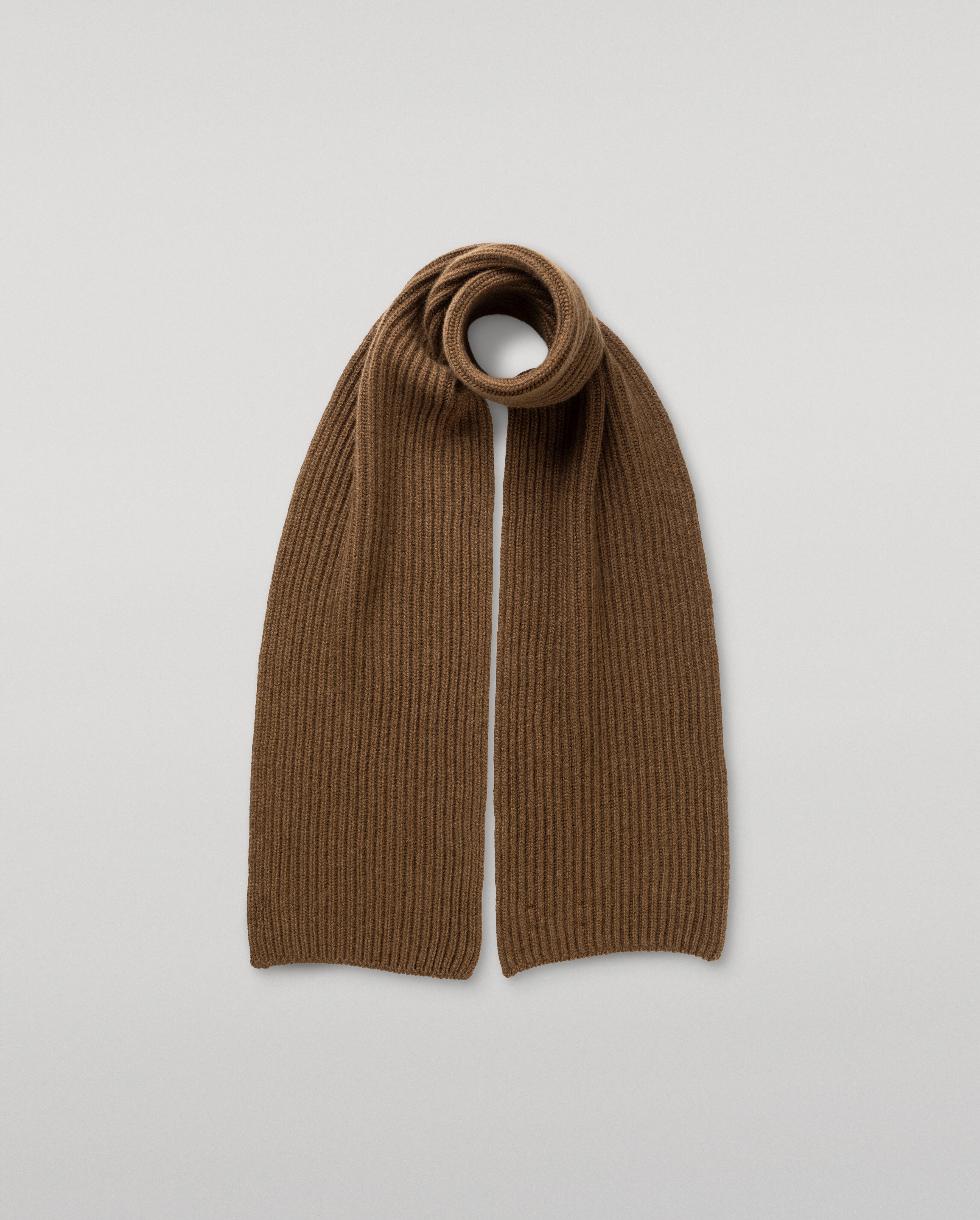 Johnstons of Elgin - Lovat Green Ribbed Cashmere Scarf