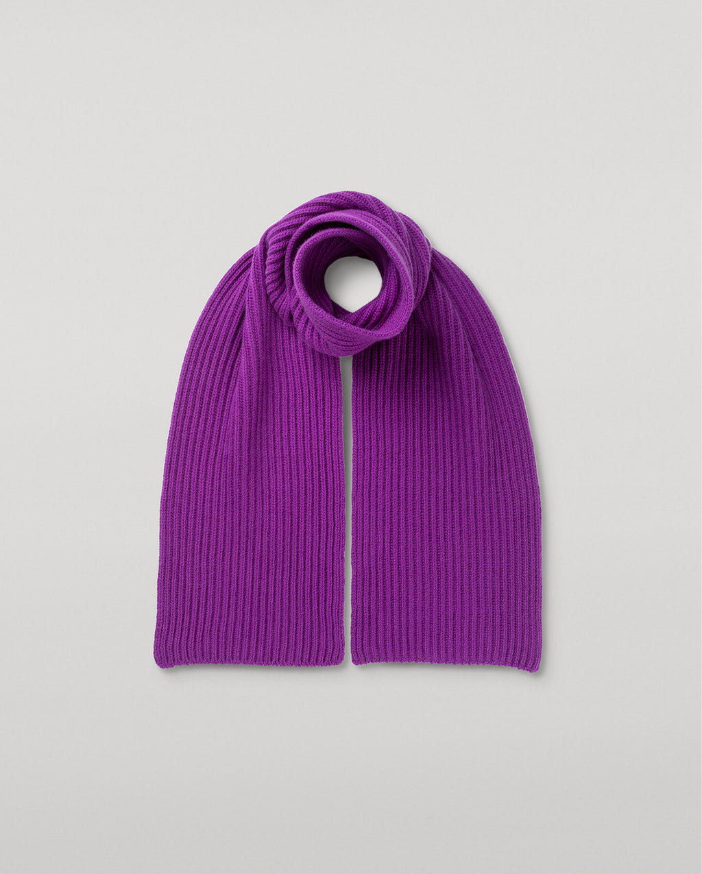 Johnstons of Elgin - Lovat Purple Ribbed Cashmere Scarf