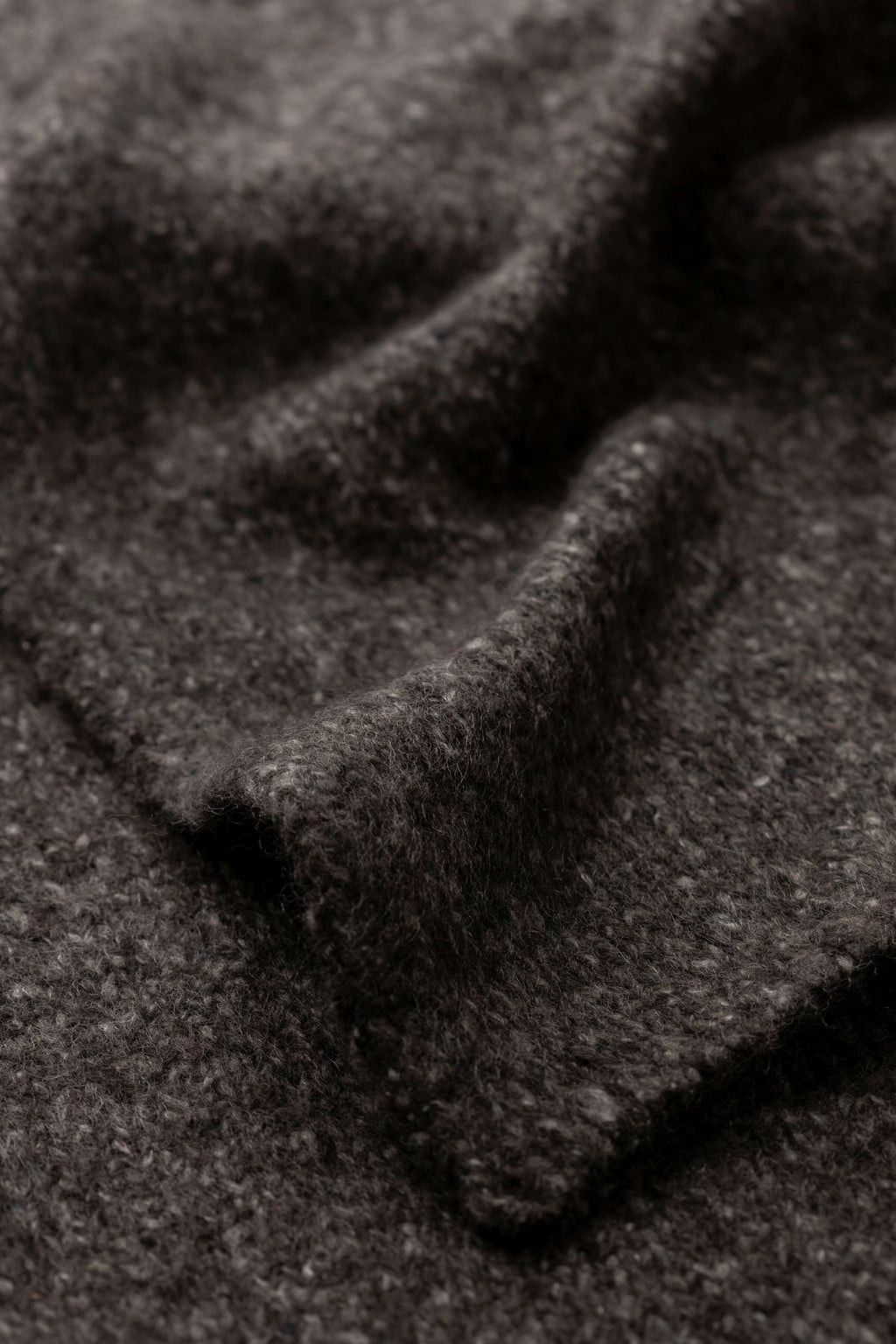 Johnstons of Elgin - Cashmere Bouclé Dark Grey Scarf
