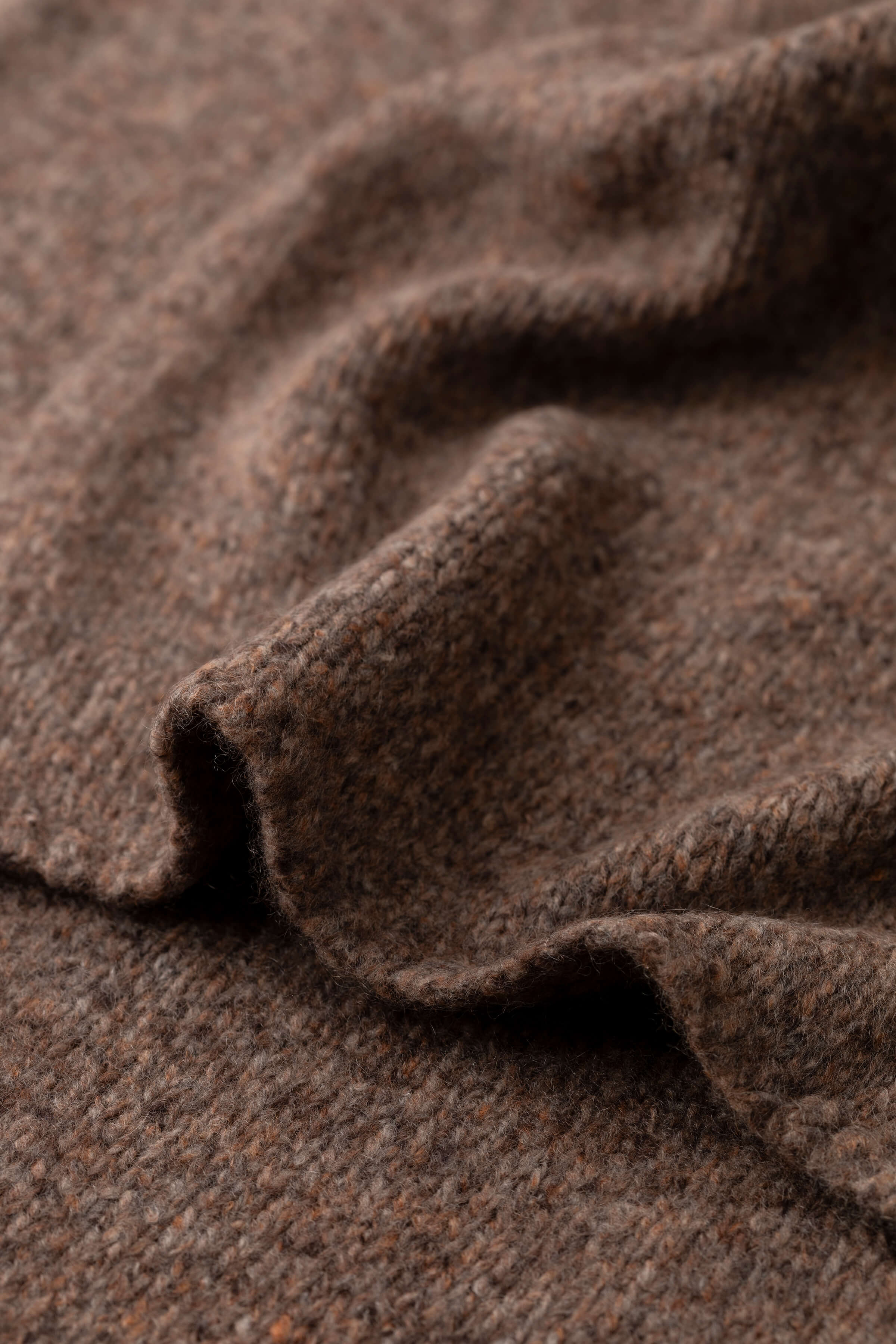 Johnstons of Elgin - Cashmere Bouclé Brown Scarf
