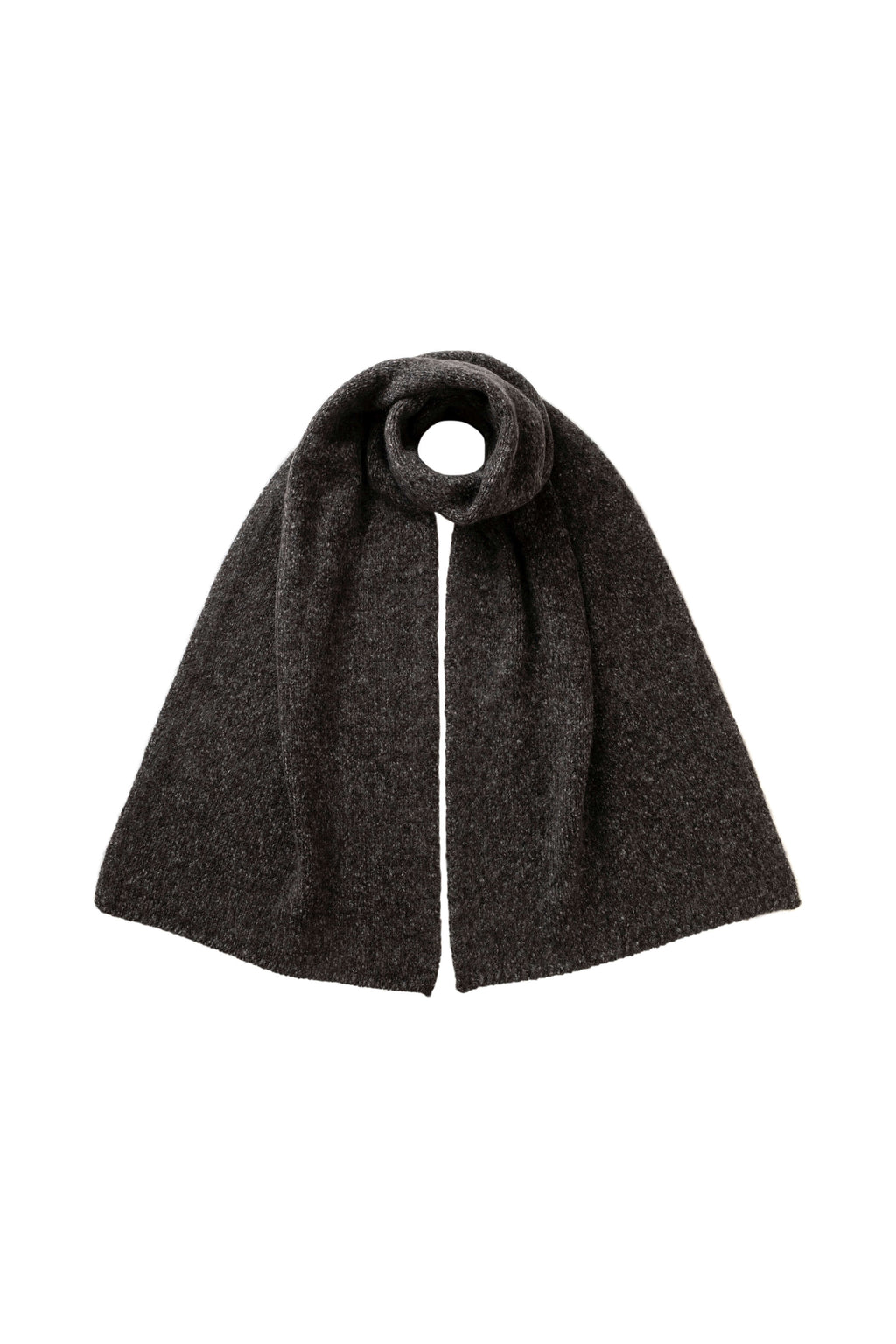 Johnstons of Elgin - Cashmere Bouclé Dark Grey Scarf
