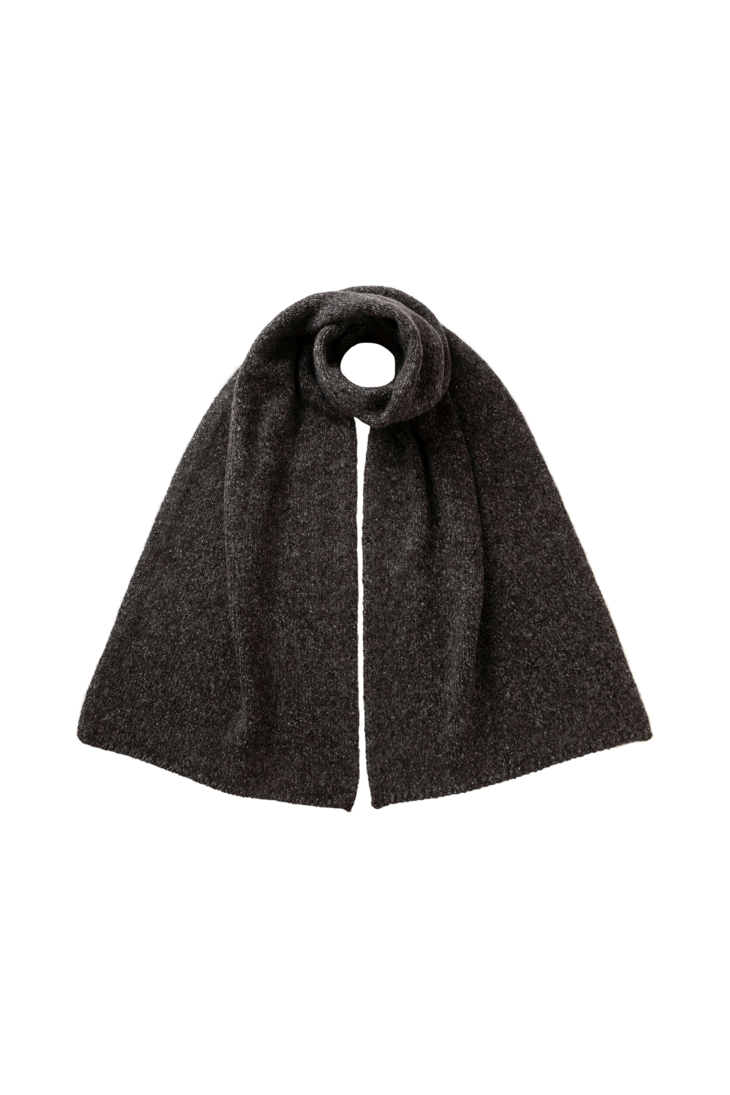 Johnstons of Elgin - Cashmere Bouclé Dark Grey Scarf