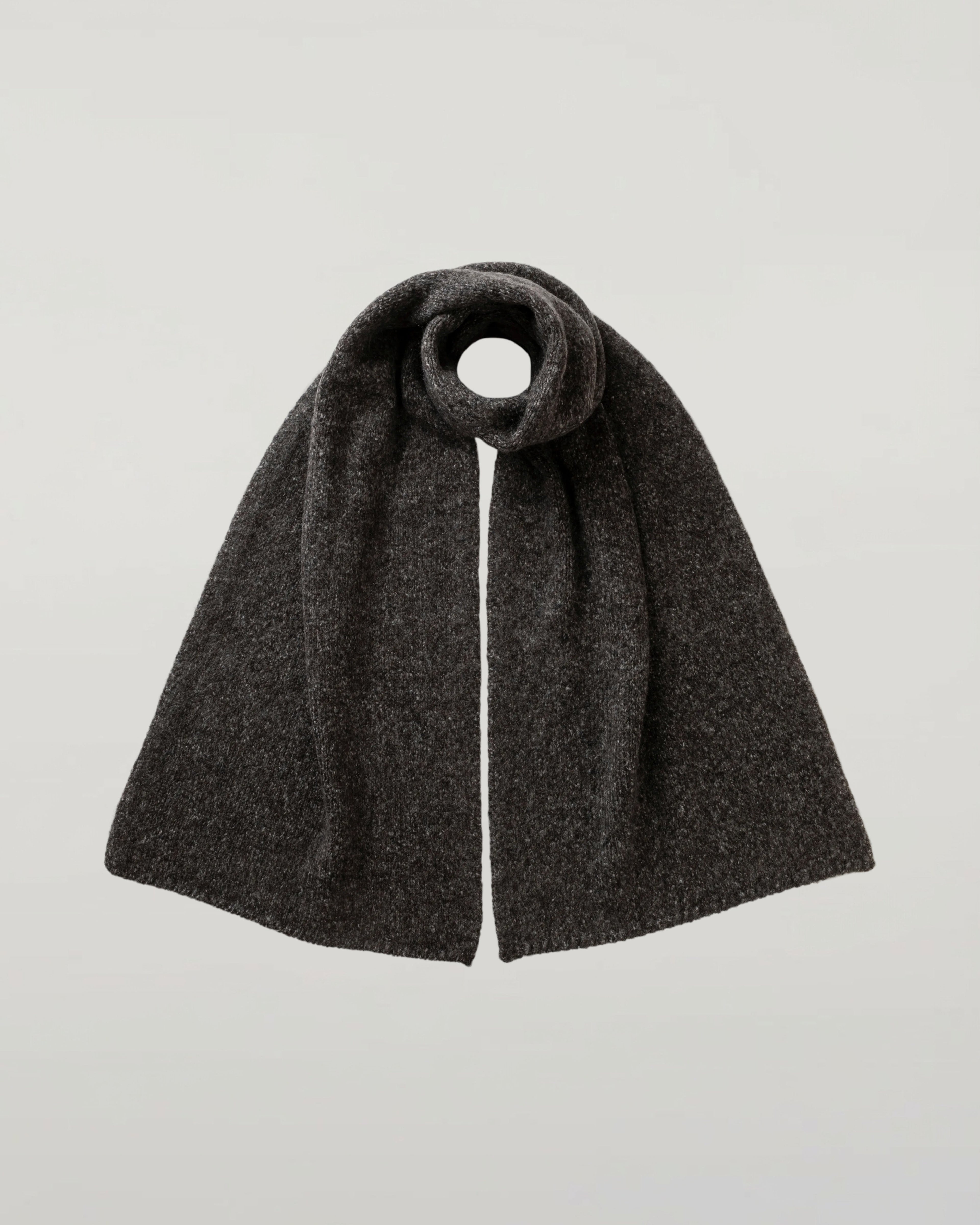 Johnstons of Elgin - Cashmere Bouclé Dark Grey Scarf