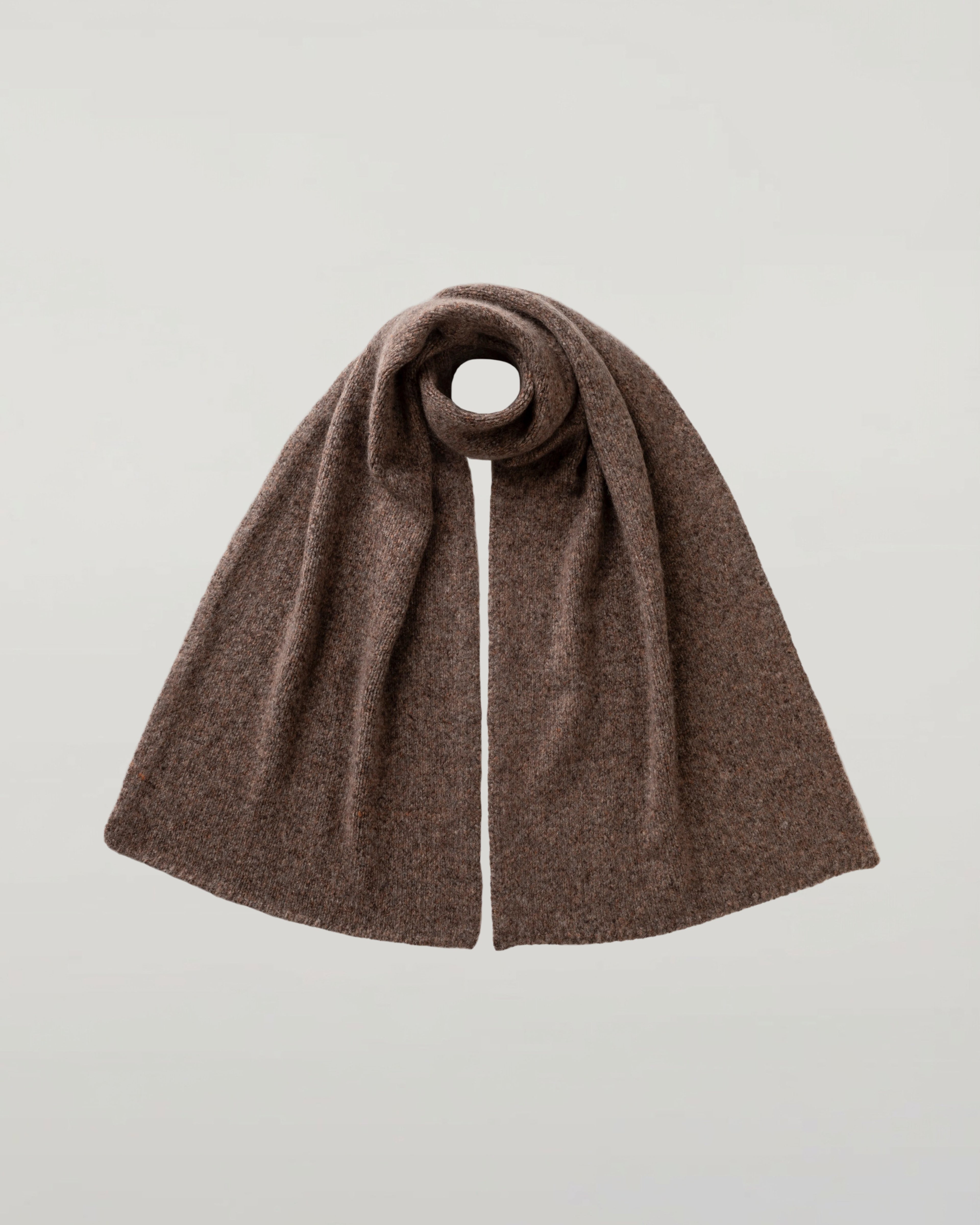 Johnstons of Elgin - Cashmere Bouclé Brown Scarf