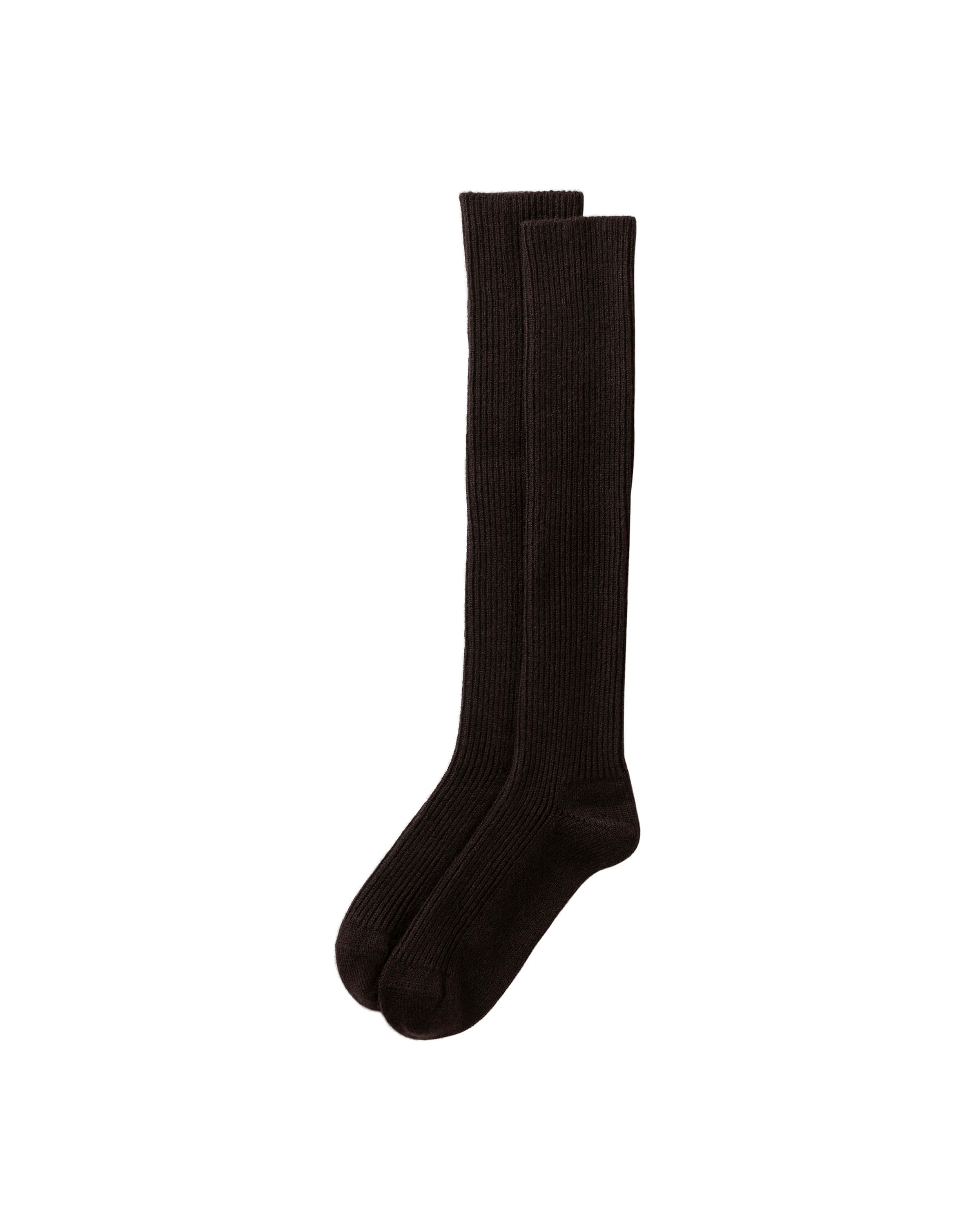 Johnstons of Elgin - Cashmere Knee High Dark Brown Socks