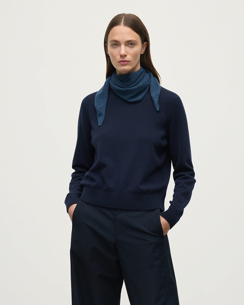 Johnstons of Elgin - Reel Navy Cashmere Bandana