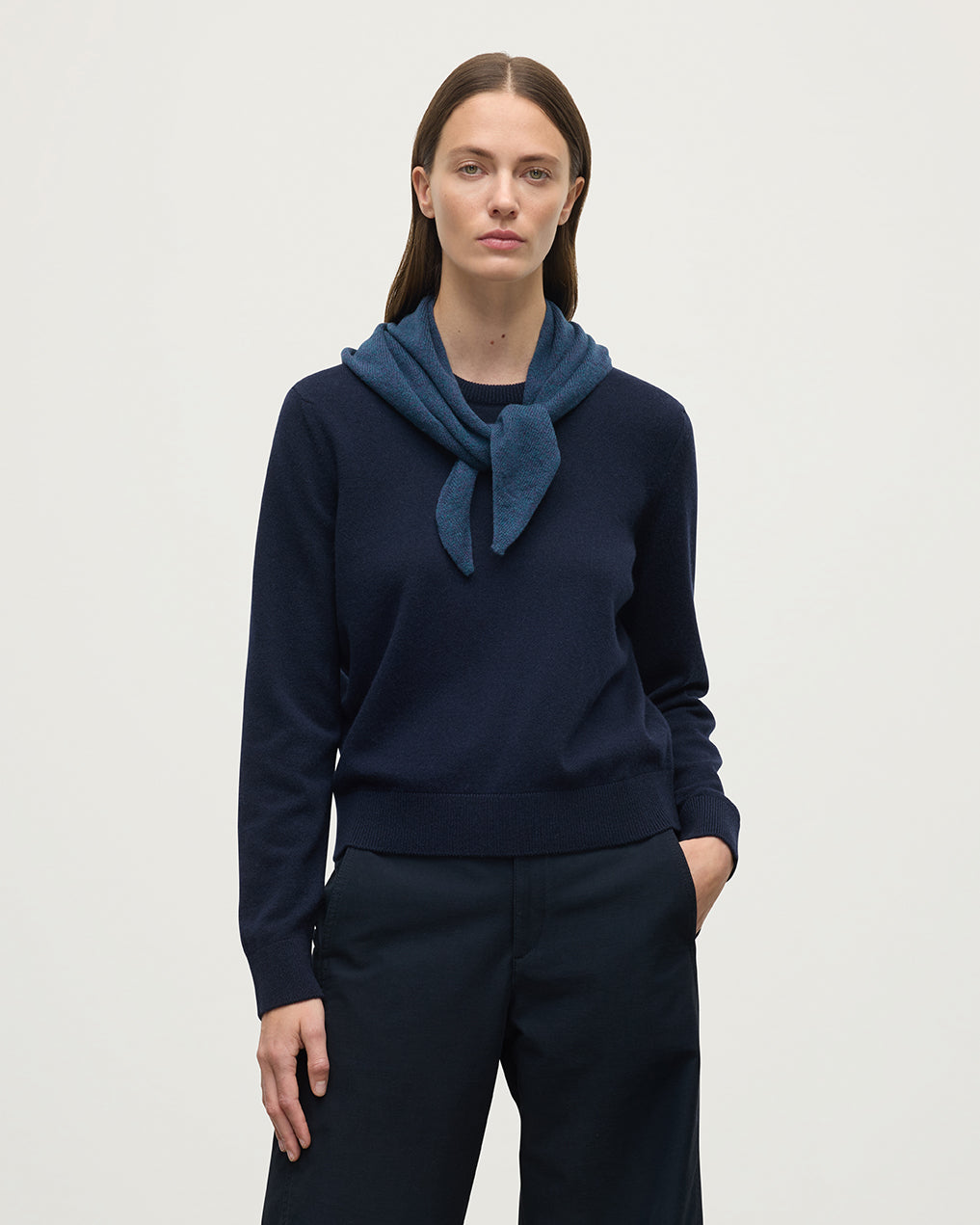 Johnstons of Elgin - Reel Navy Cashmere Bandana