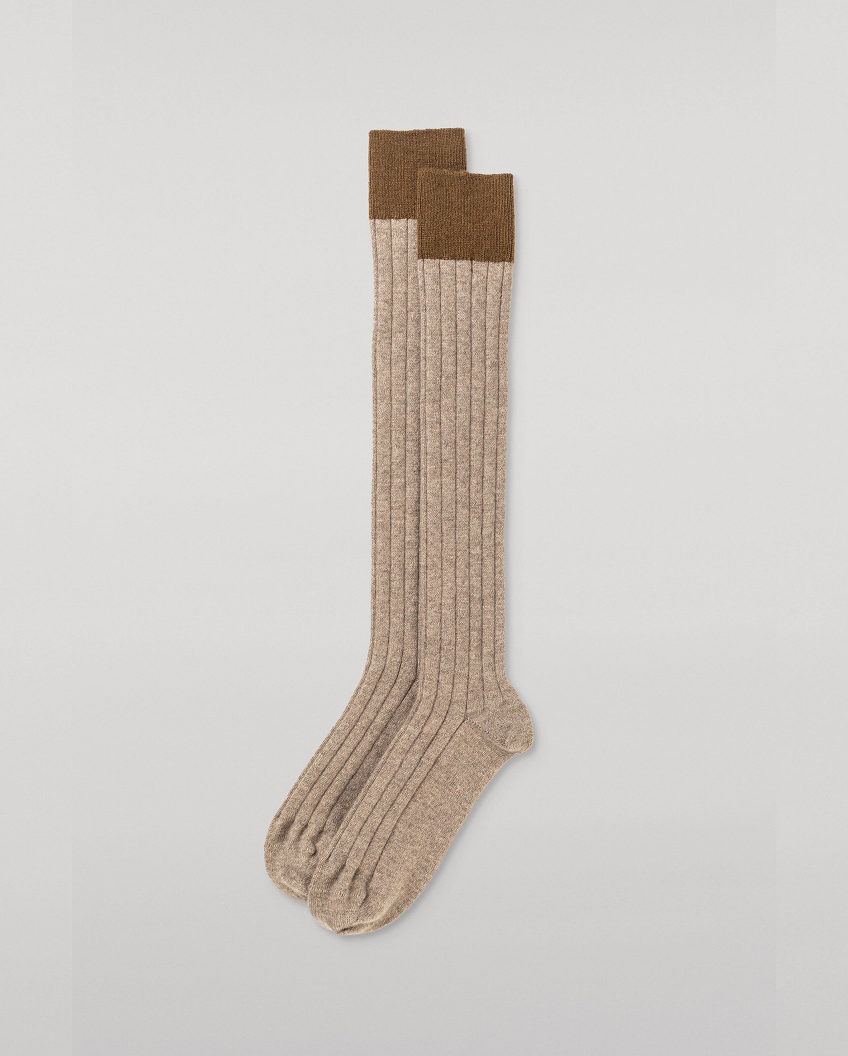 Johnstons of Elgin - Ainsley Women's Long Brown Cashmere Socks