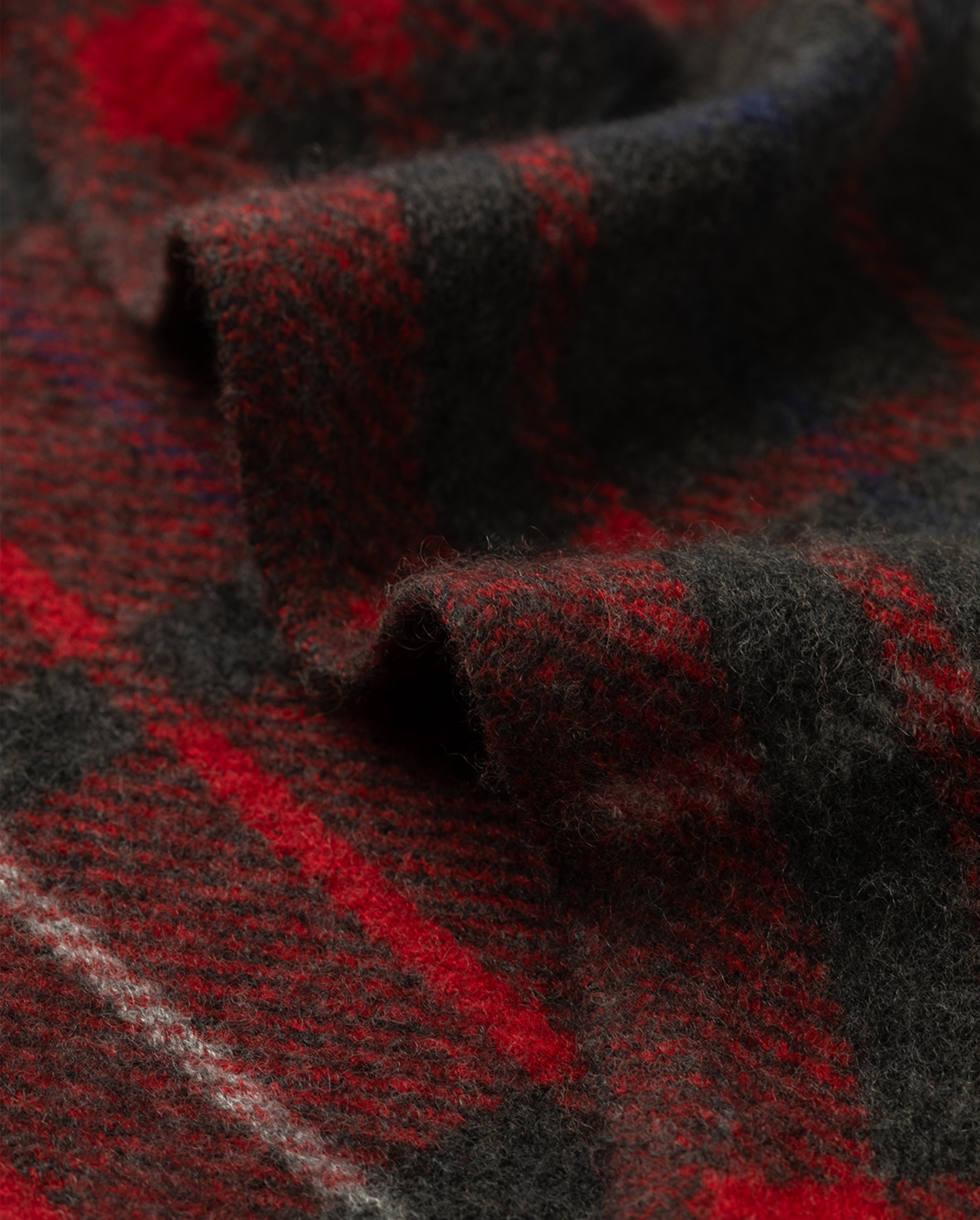 Johnstons of Elgin - Baird Red Brushed Cashmere - Silk Scarf