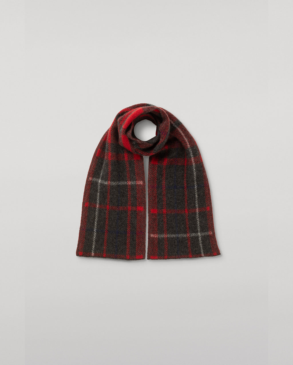 Johnstons of Elgin - Baird Red Brushed Cashmere - Silk Scarf