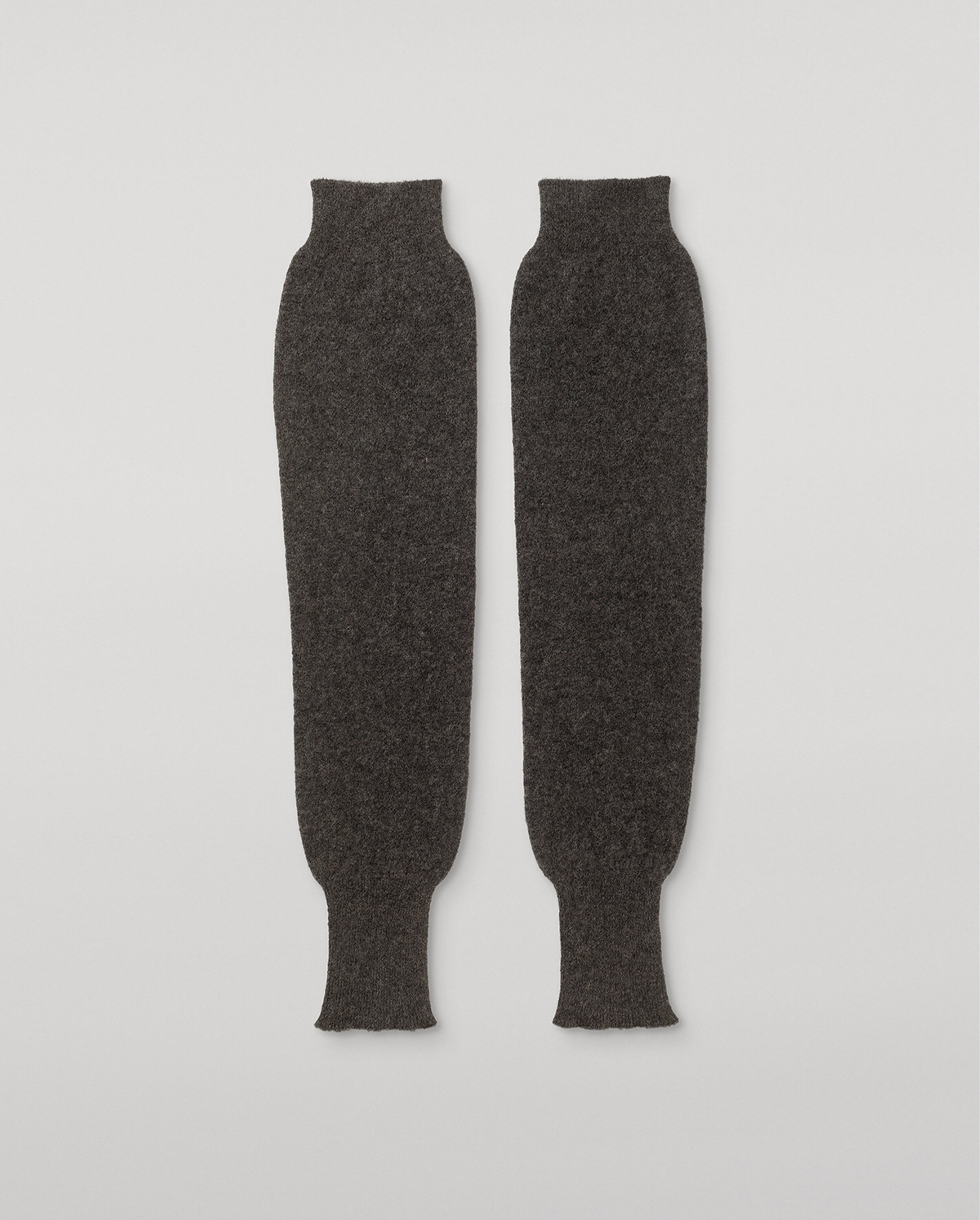 Johnstons of Elgin - Texa Dark Grey Brushed Cashmere - Silk Legwarmers