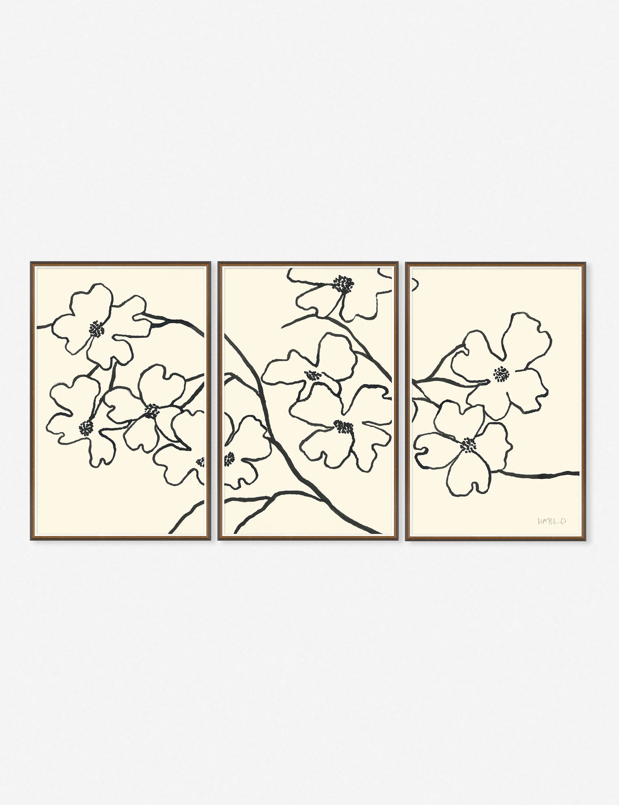 Lulu and Georgia - Dogwood Wall Art by Susan Hable (Set of 3)