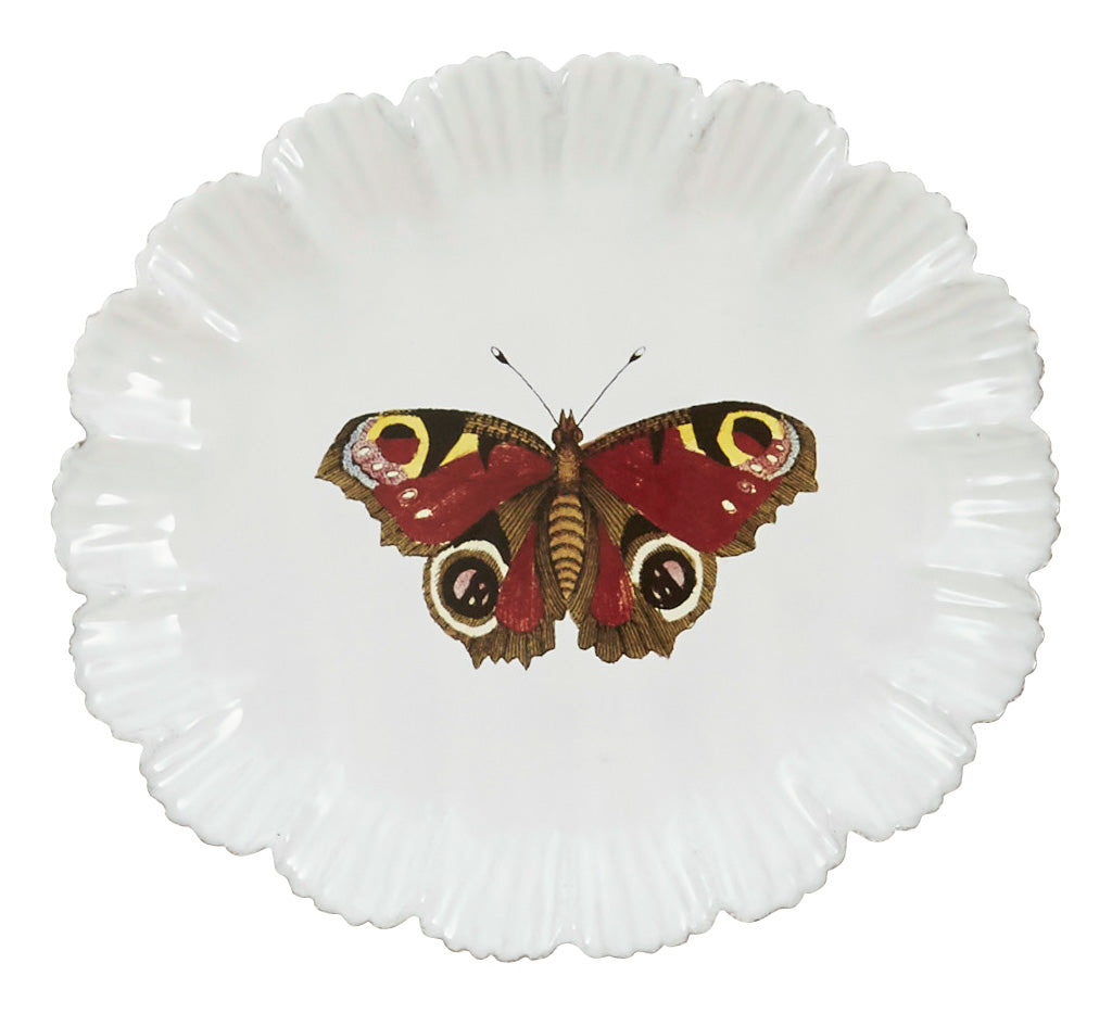 Jayson Home - Astier de Villatte Burgundy Butterfly Plate