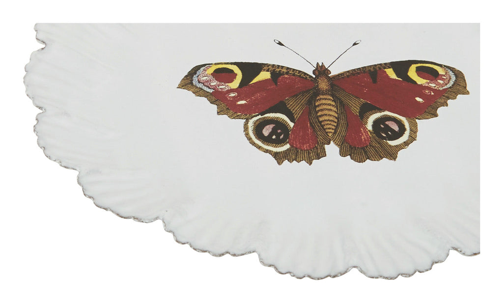 Jayson Home - Astier de Villatte Burgundy Butterfly Plate