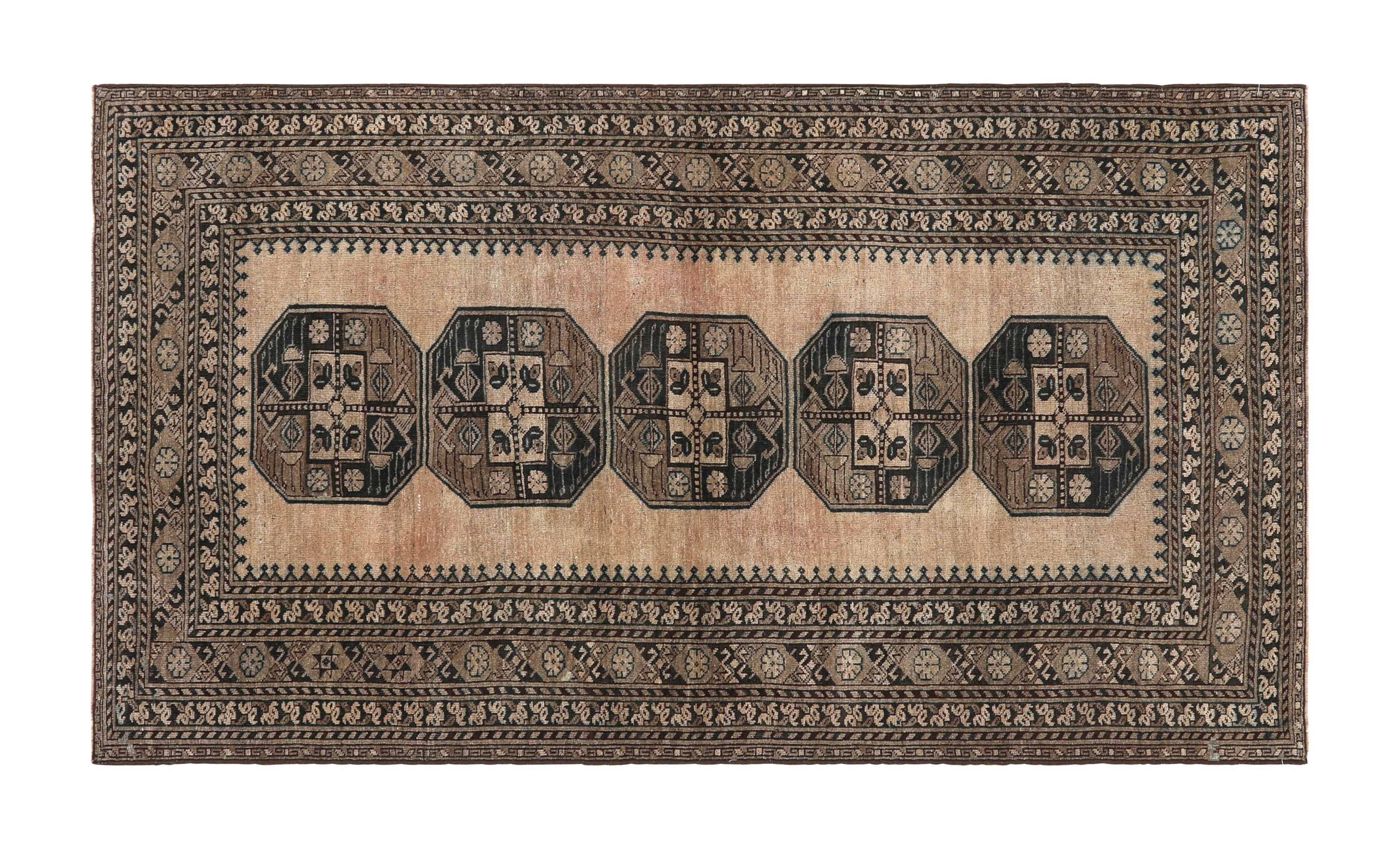 Jayson Home - Vintage Afghan Rug - 6'11" x 3'7"