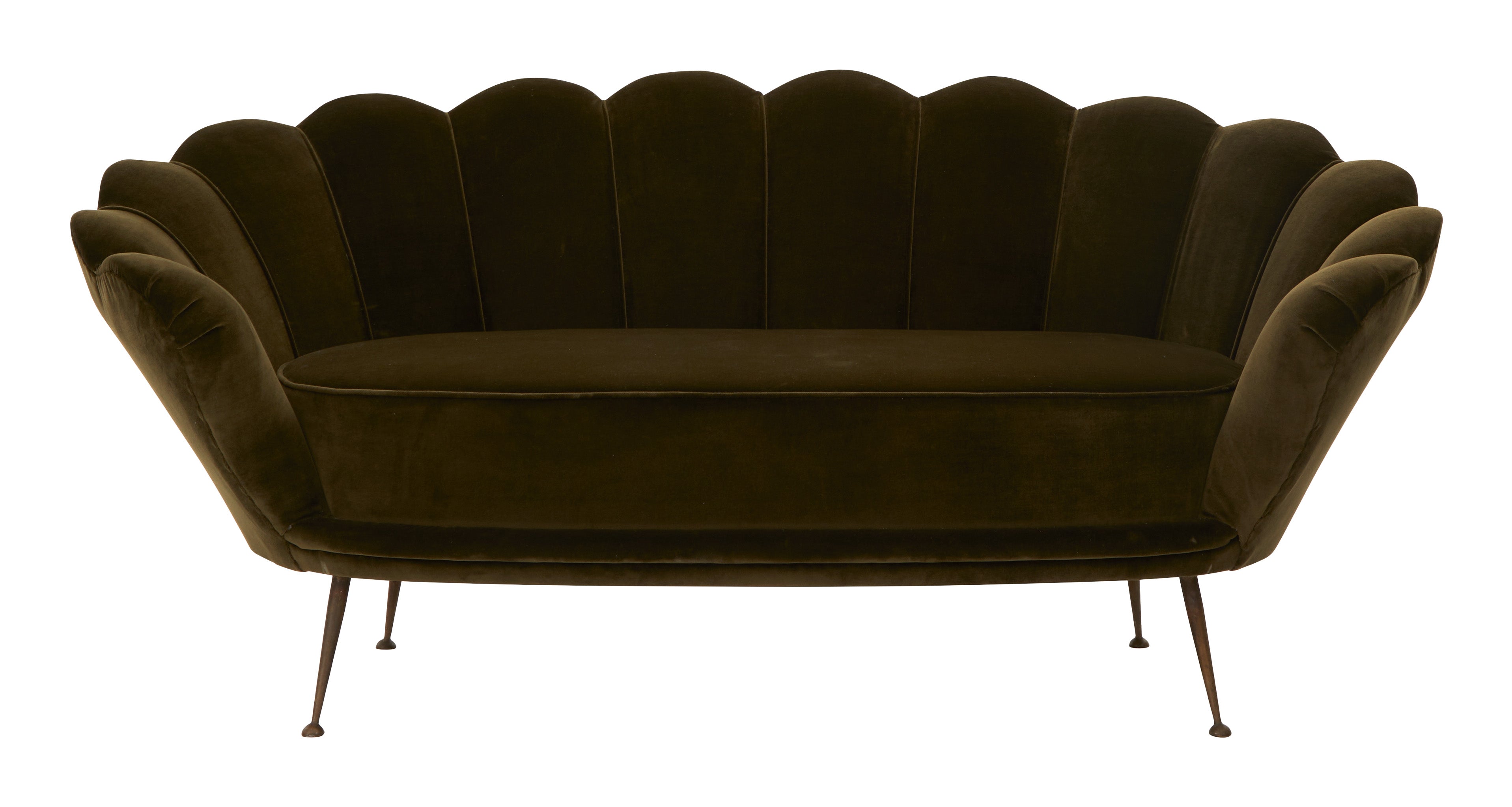 Jayson Home - Vintage Green Scalloped Sofa