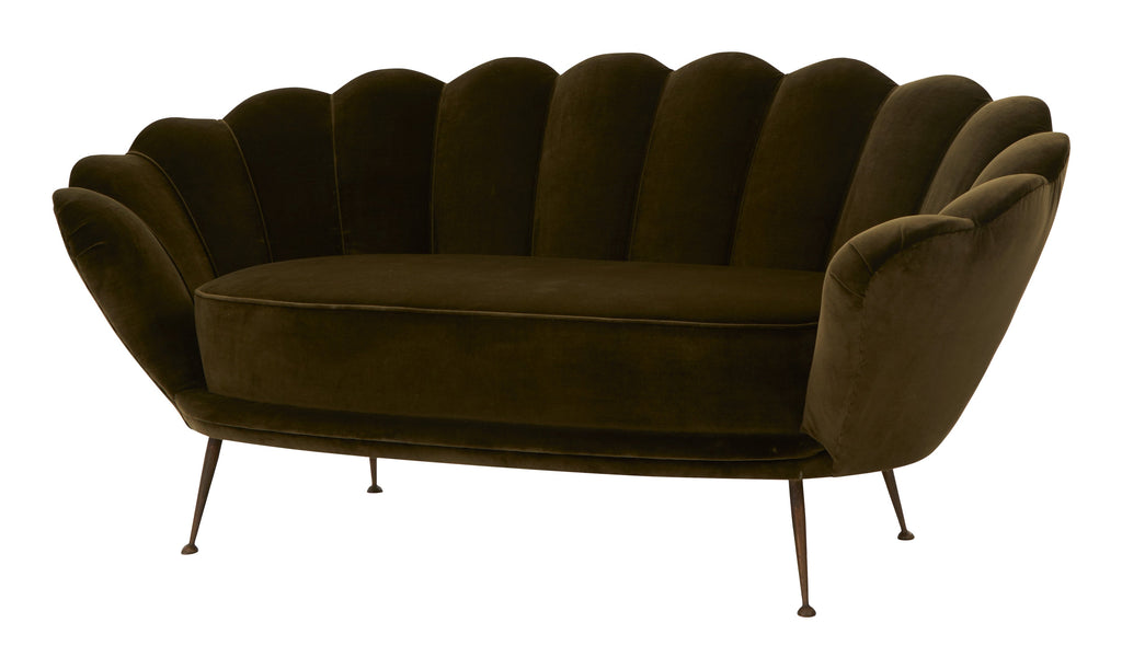 Jayson Home - Vintage Green Scalloped Sofa