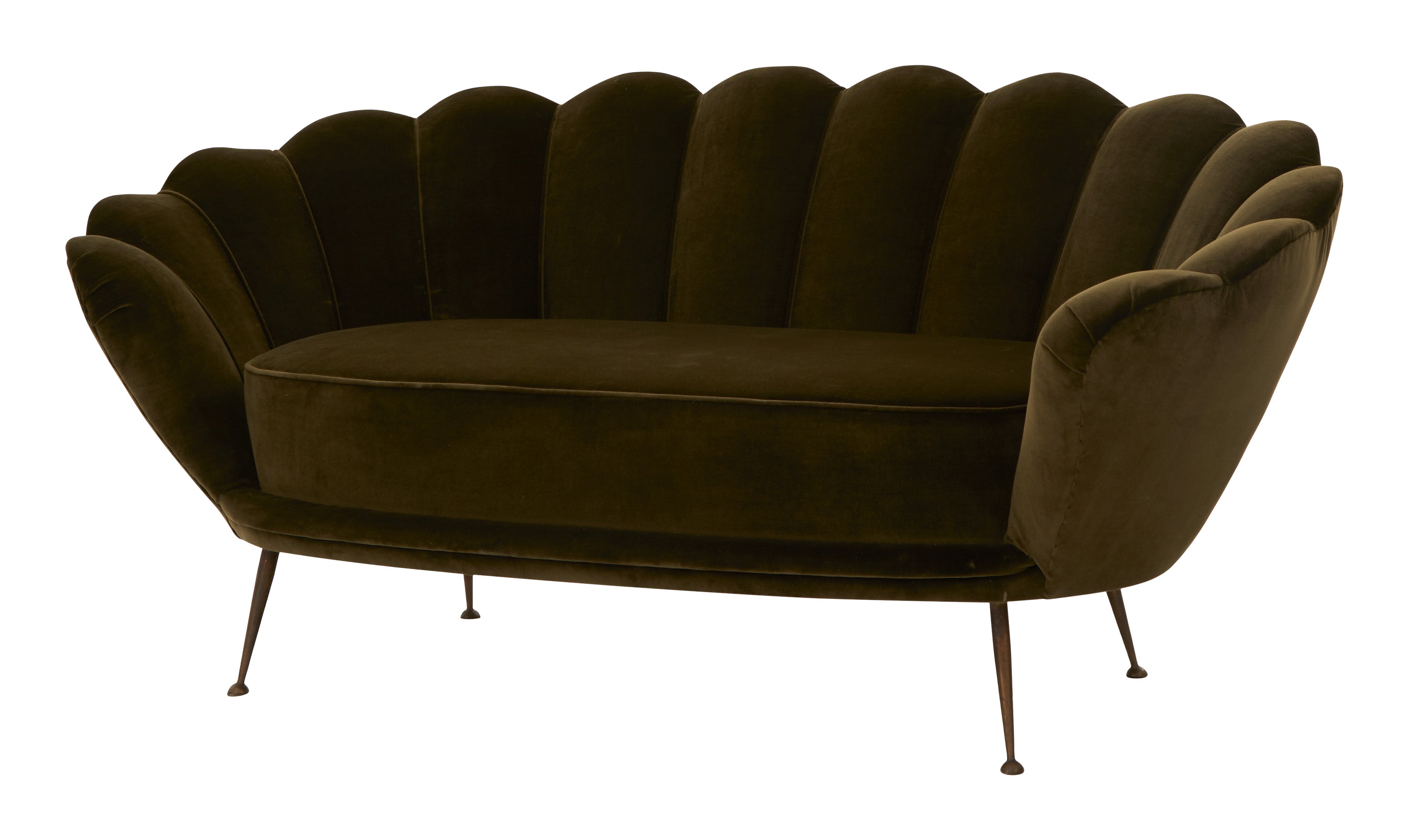 Jayson Home - Vintage Green Scalloped Sofa
