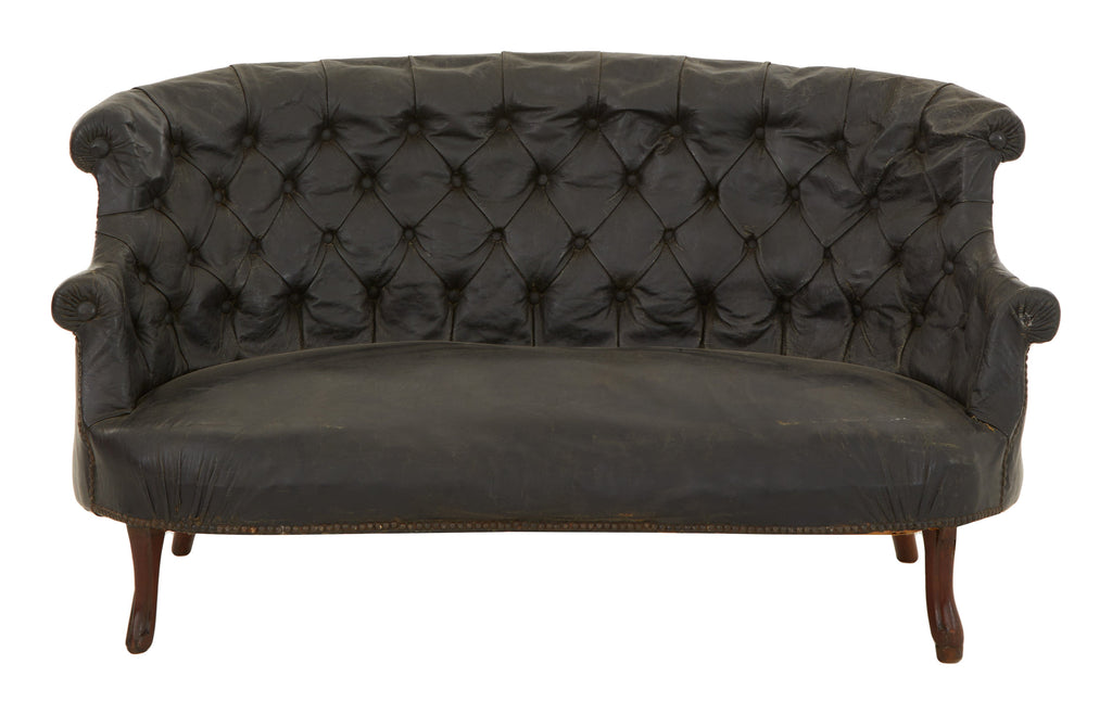 Jayson Home - Antique Napoleon III Leather Sofa