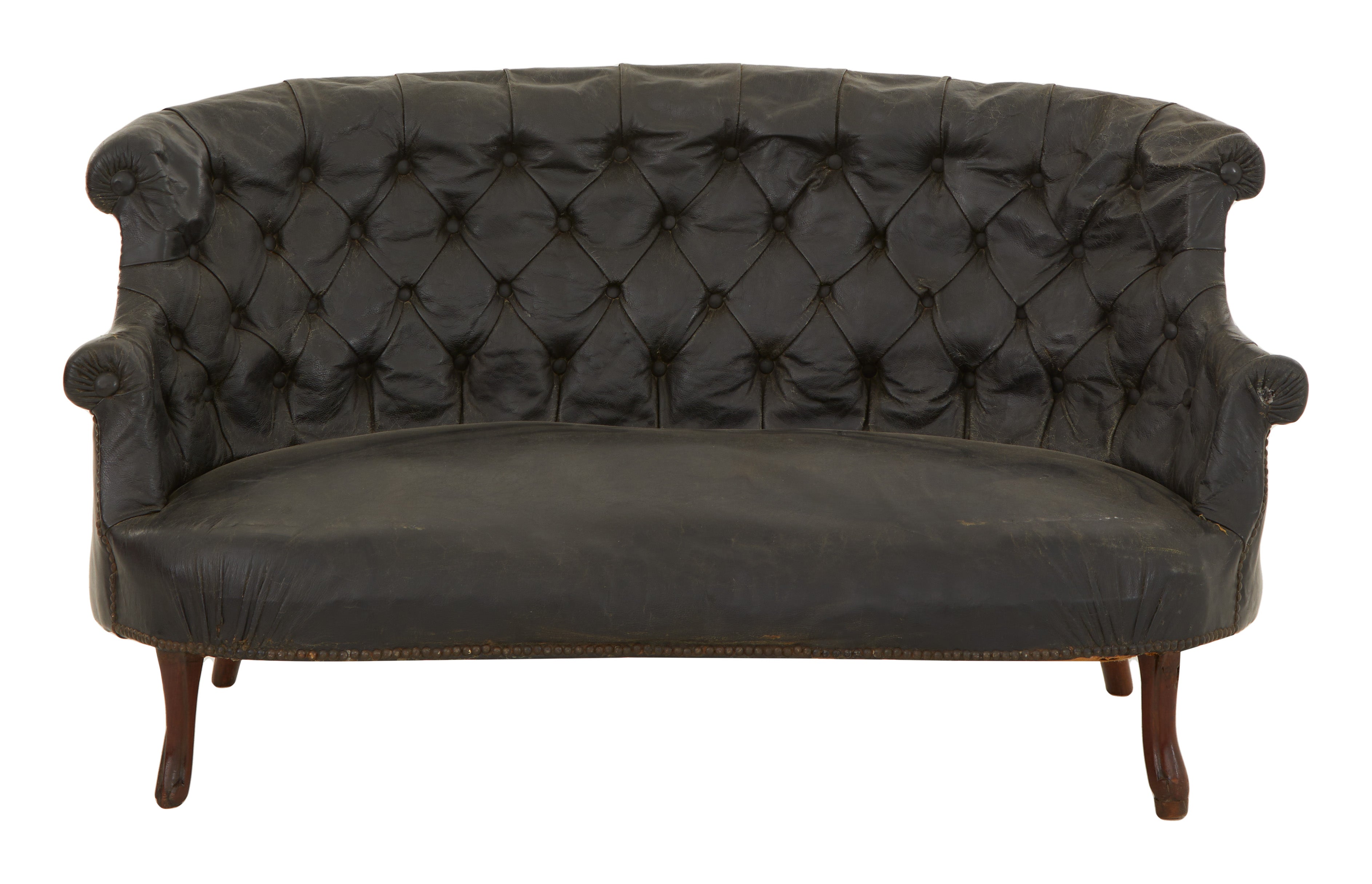 Jayson Home - Antique Napoleon III Leather Sofa