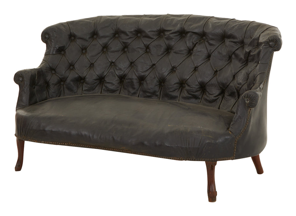 Jayson Home - Antique Napoleon III Leather Sofa