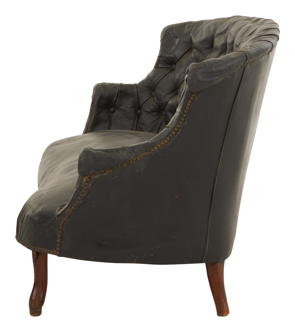 Jayson Home - Antique Napoleon III Leather Sofa
