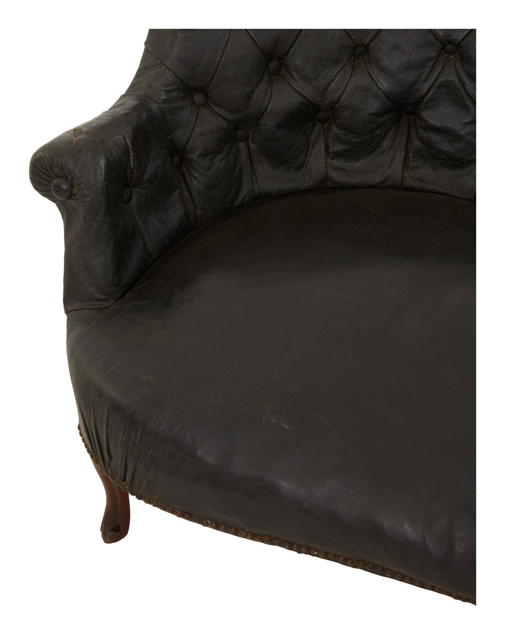 Jayson Home - Antique Napoleon III Leather Sofa