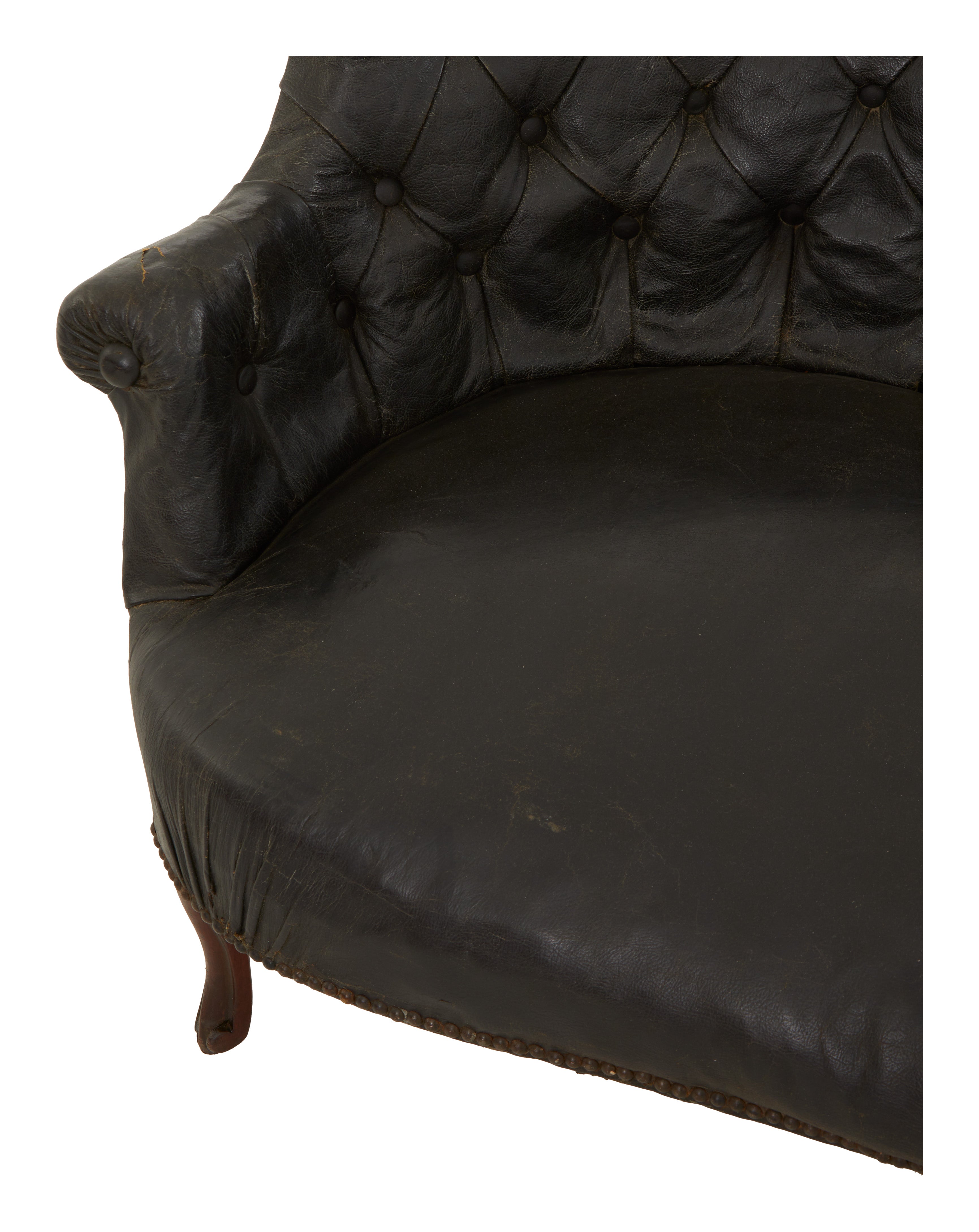 Jayson Home - Antique Napoleon III Leather Sofa