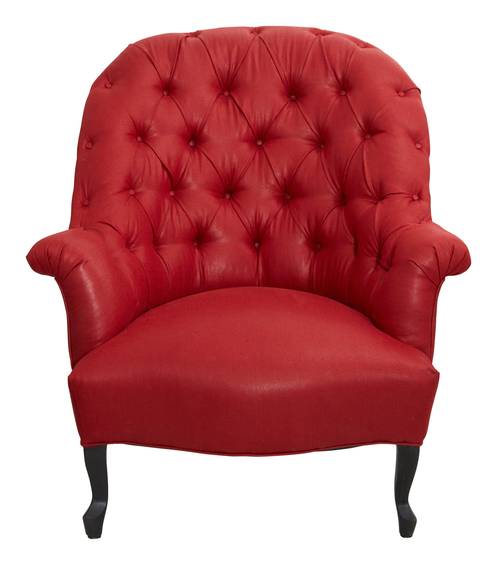 Jayson Home - Antique Red Napoleon III Tufted Chair