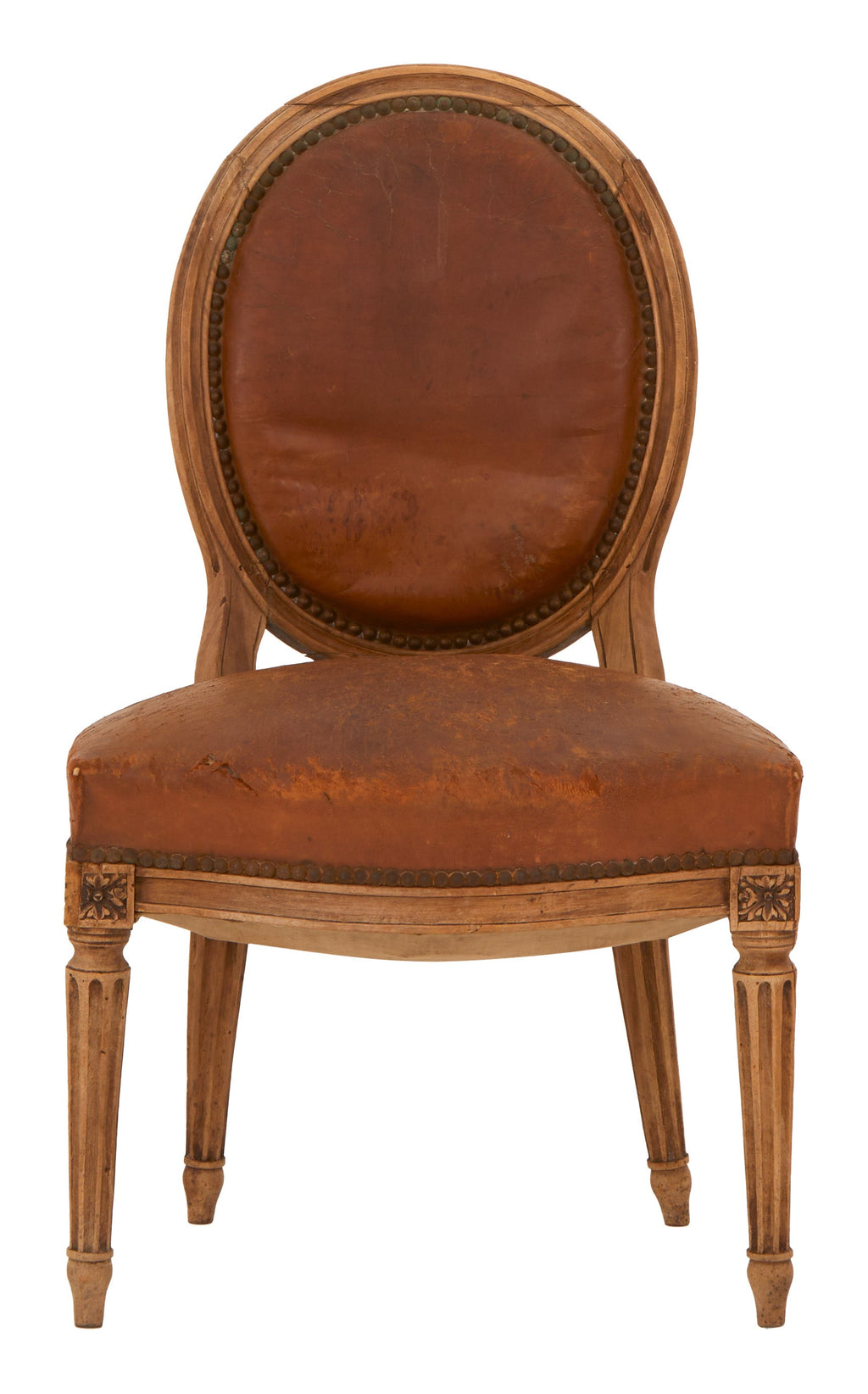 Jayson Home - Antique Leather Oval Back Chair