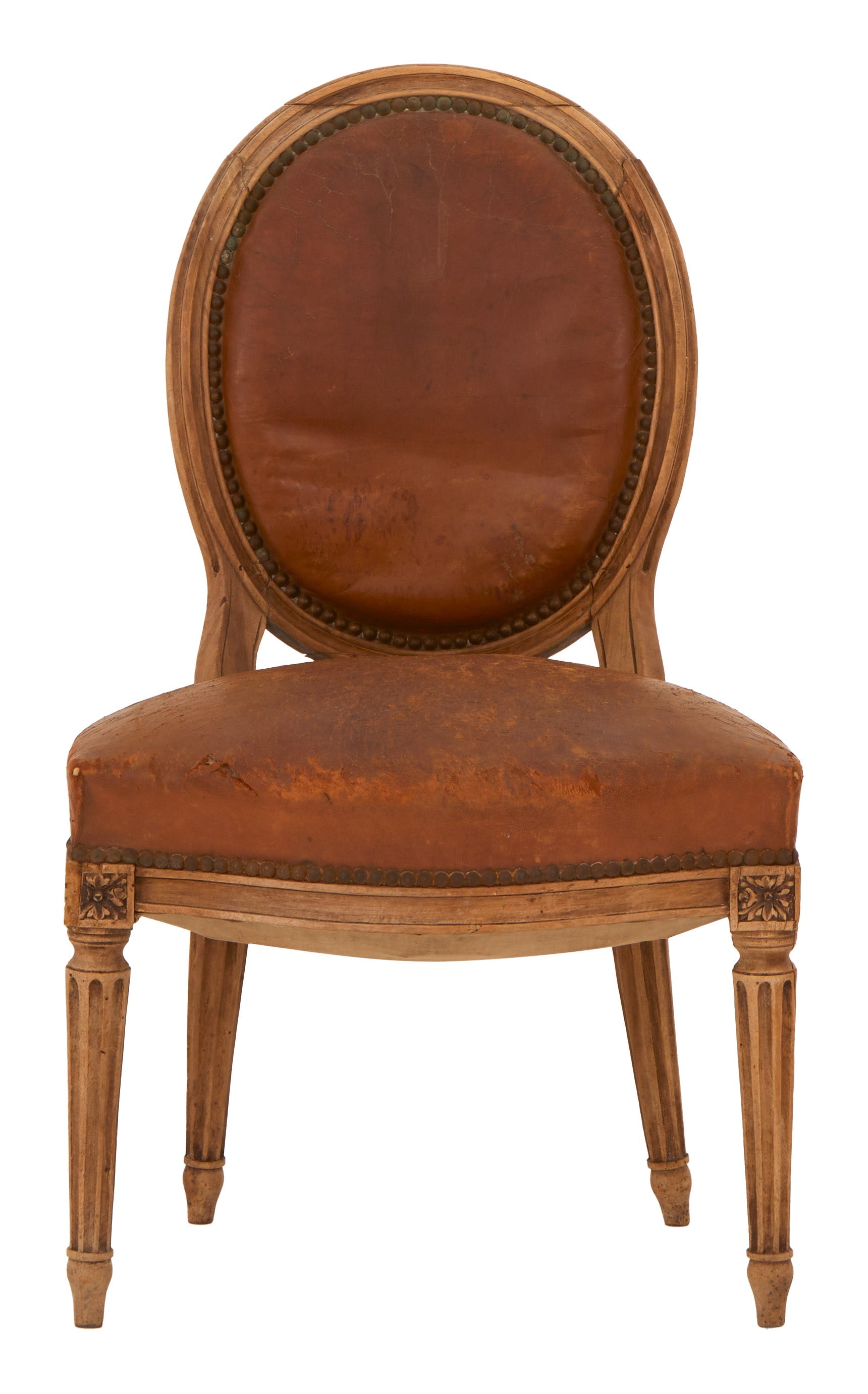 Jayson Home - Antique Leather Oval Back Chair