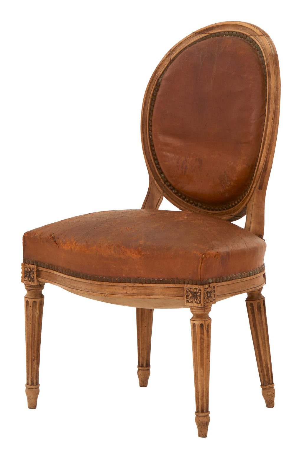 Jayson Home - Antique Leather Oval Back Chair