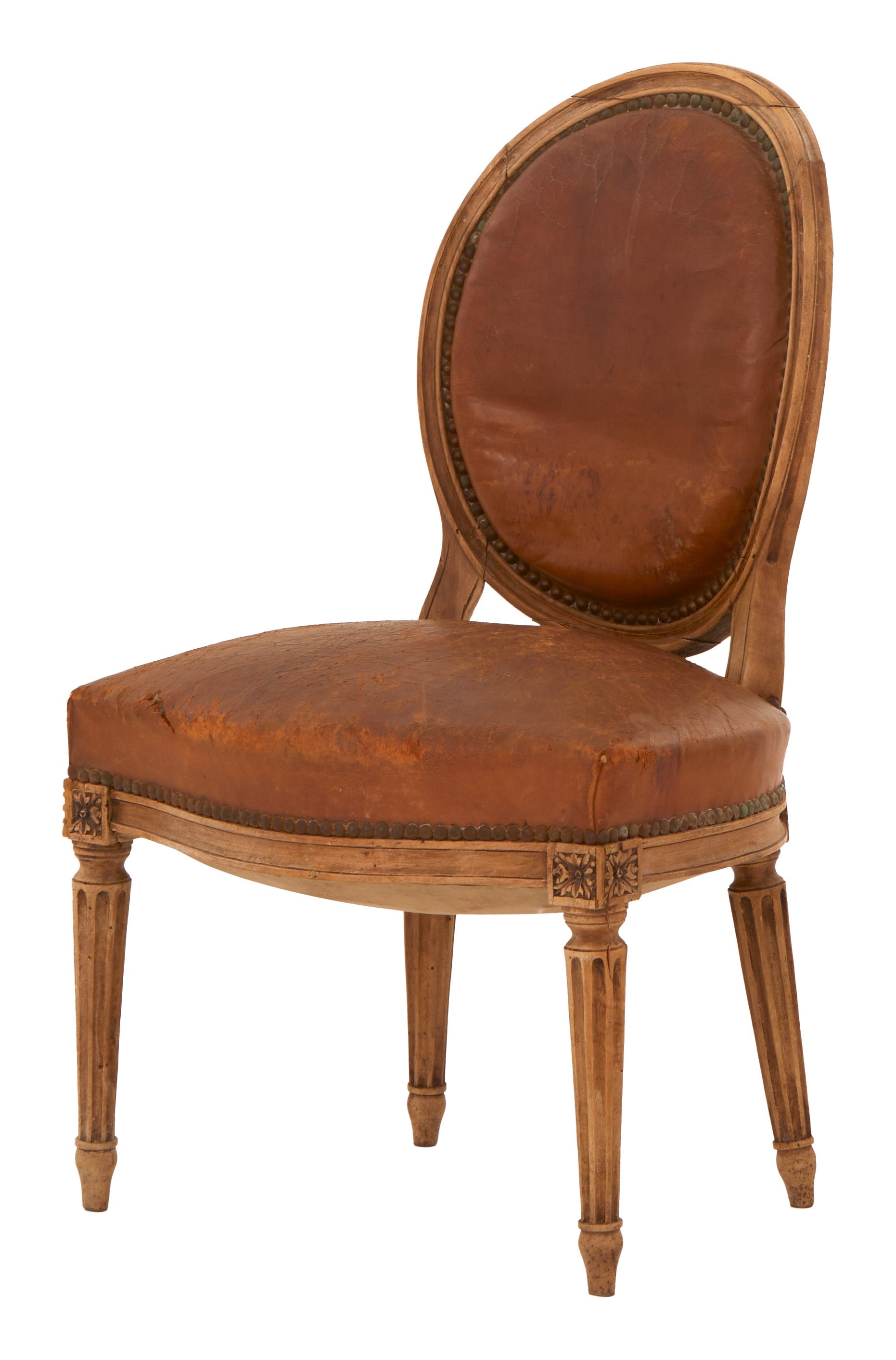 Jayson Home - Antique Leather Oval Back Chair