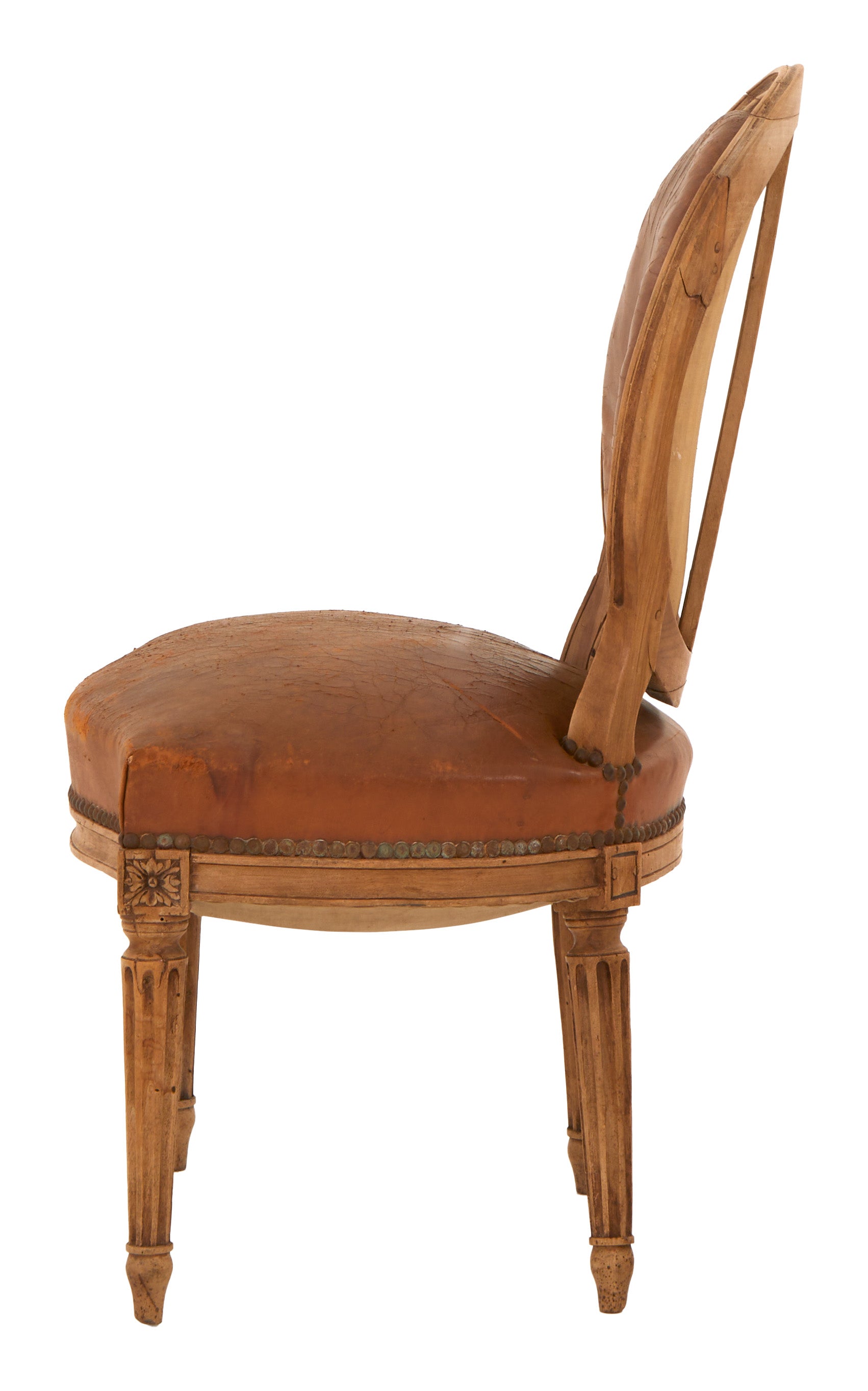 Jayson Home - Antique Leather Oval Back Chair