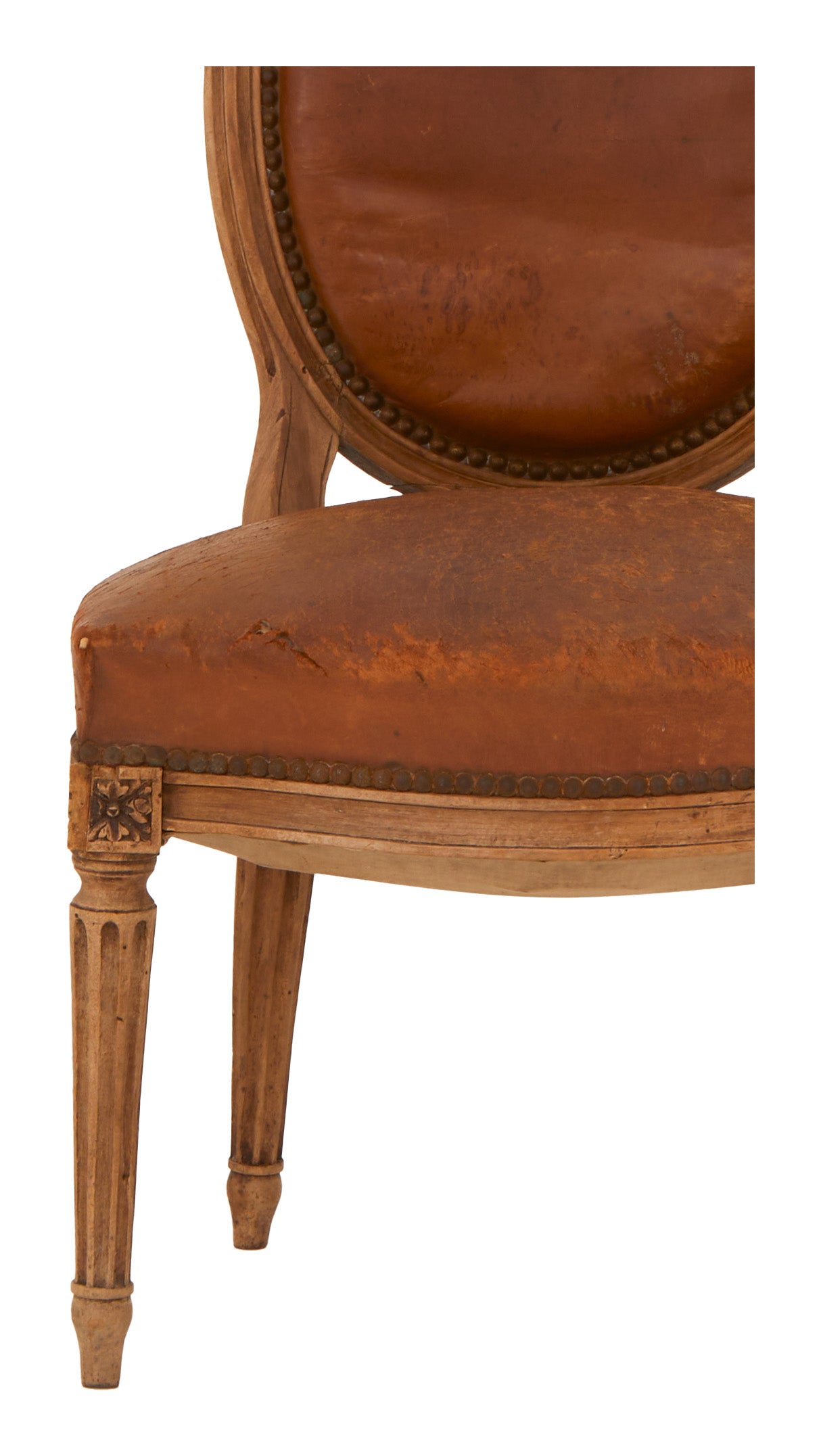 Jayson Home - Antique Leather Oval Back Chair