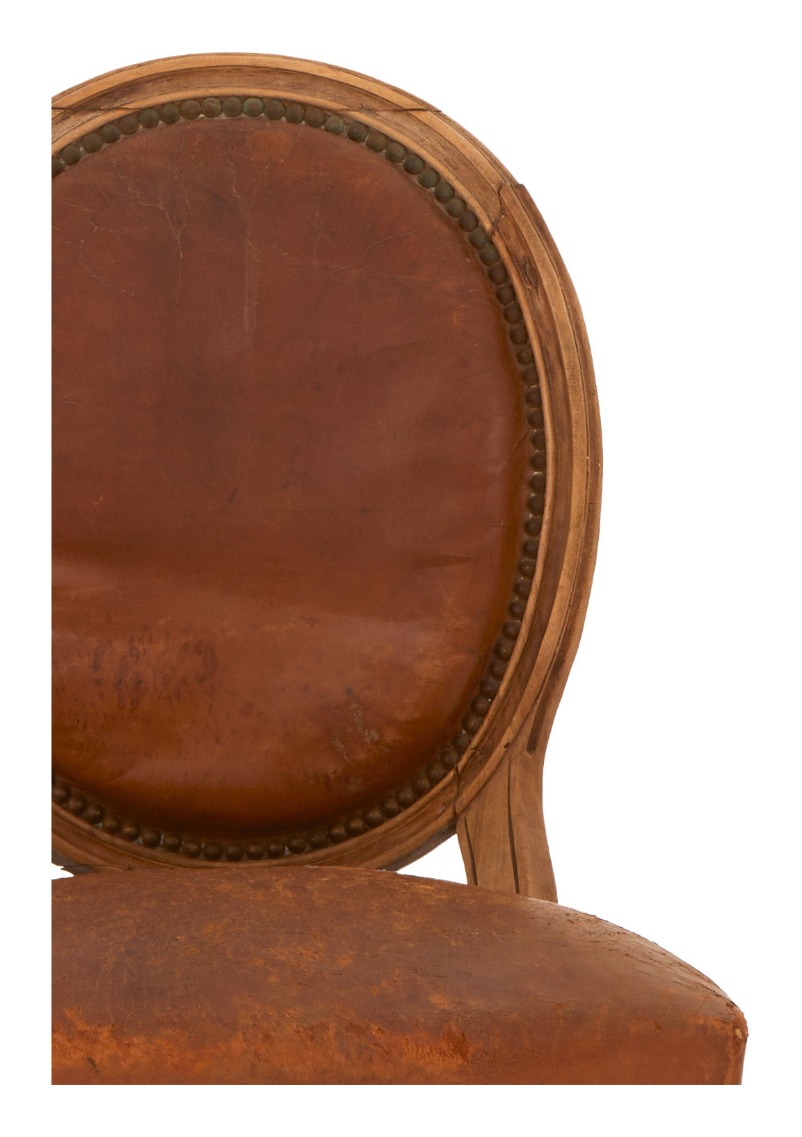 Jayson Home - Antique Leather Oval Back Chair