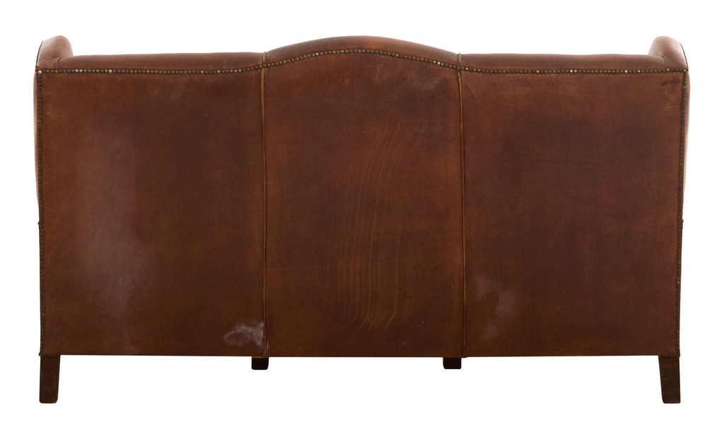 Jayson Home - Antique Leather Wing Back Sofa