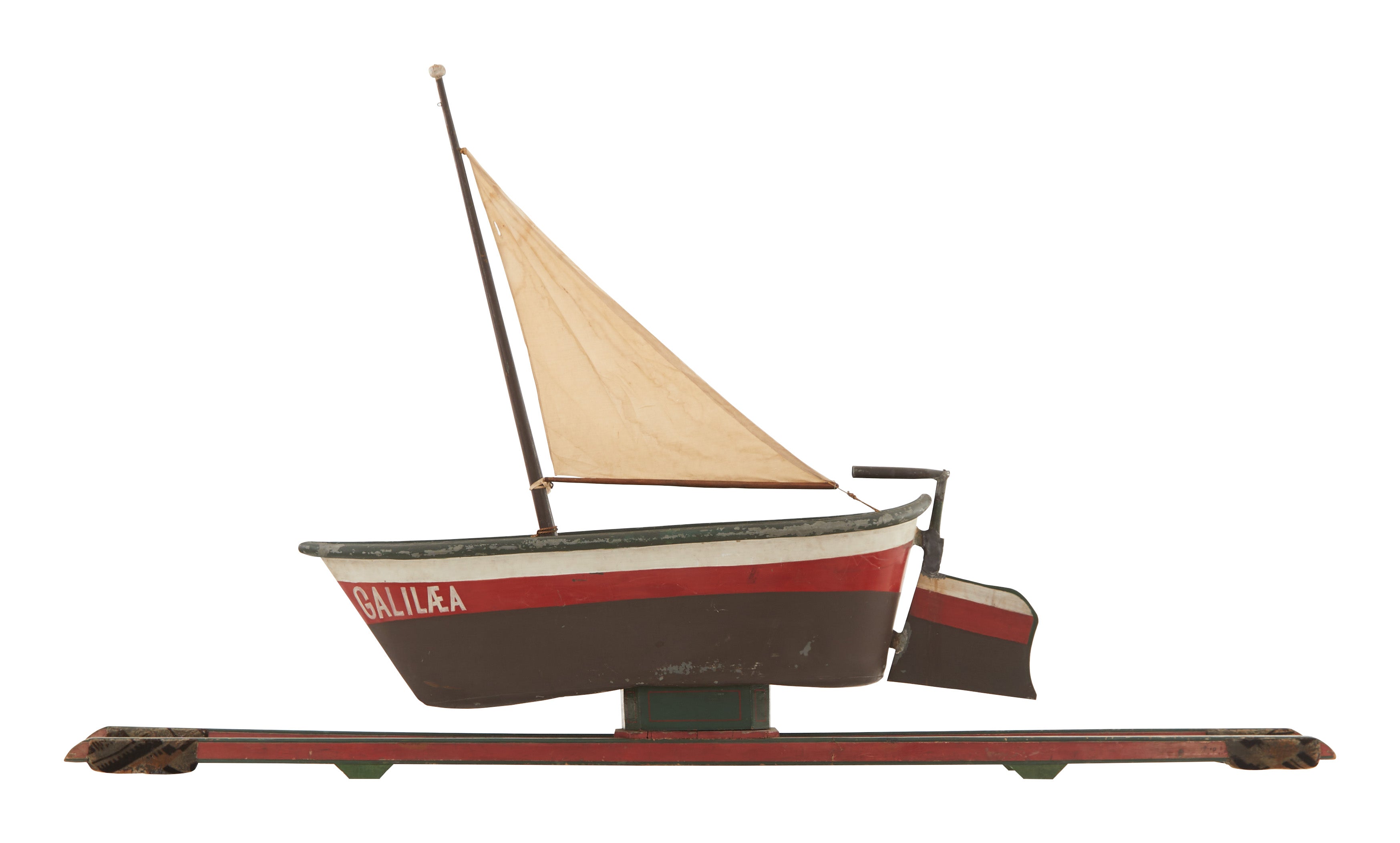 Jayson Home - Vintage Metal Sail Boat Model