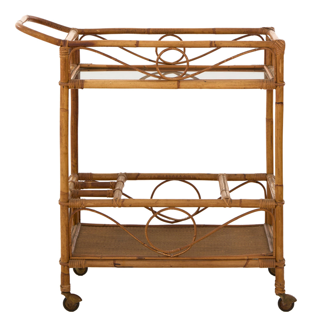 Jayson Home - Vintage Rattan Bar Cart