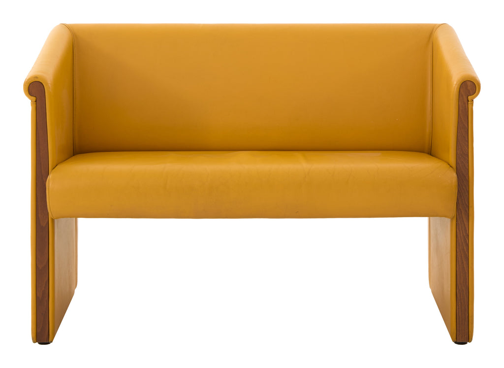 Jayson Home - Vintage Yellow Leather Sofa