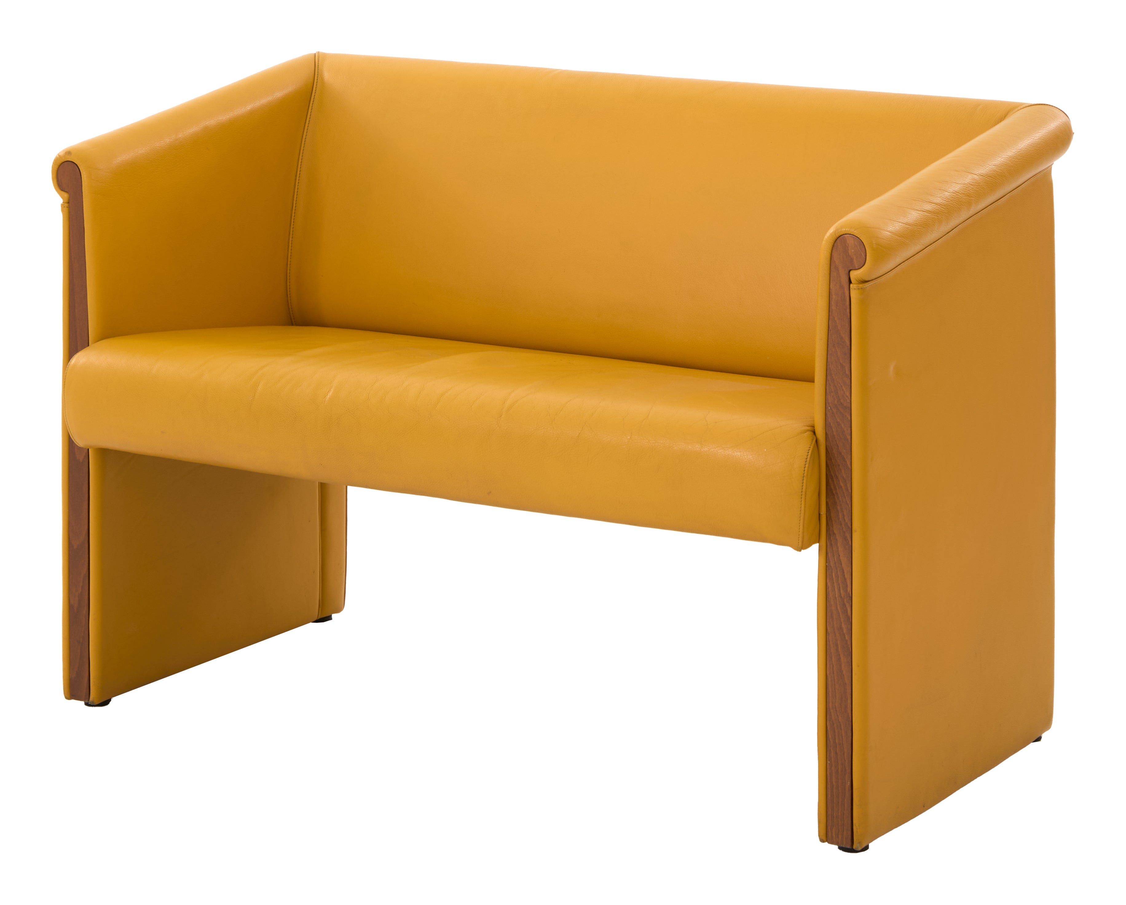 Jayson Home - Vintage Yellow Leather Sofa