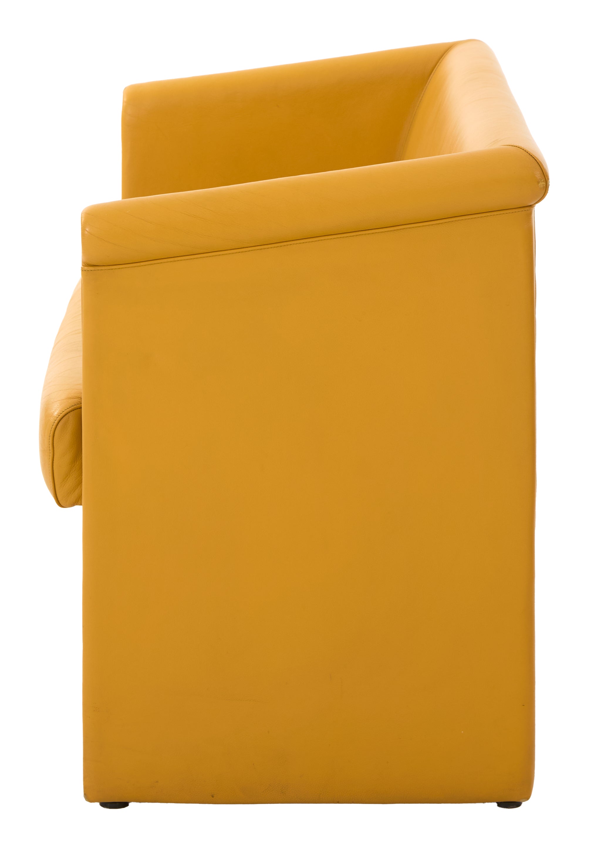 Jayson Home - Vintage Yellow Leather Sofa