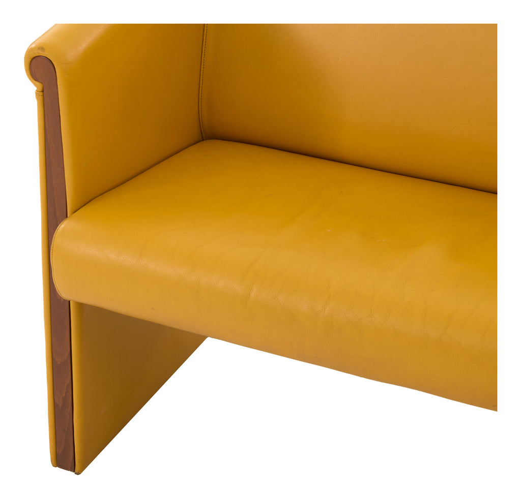 Jayson Home - Vintage Yellow Leather Sofa