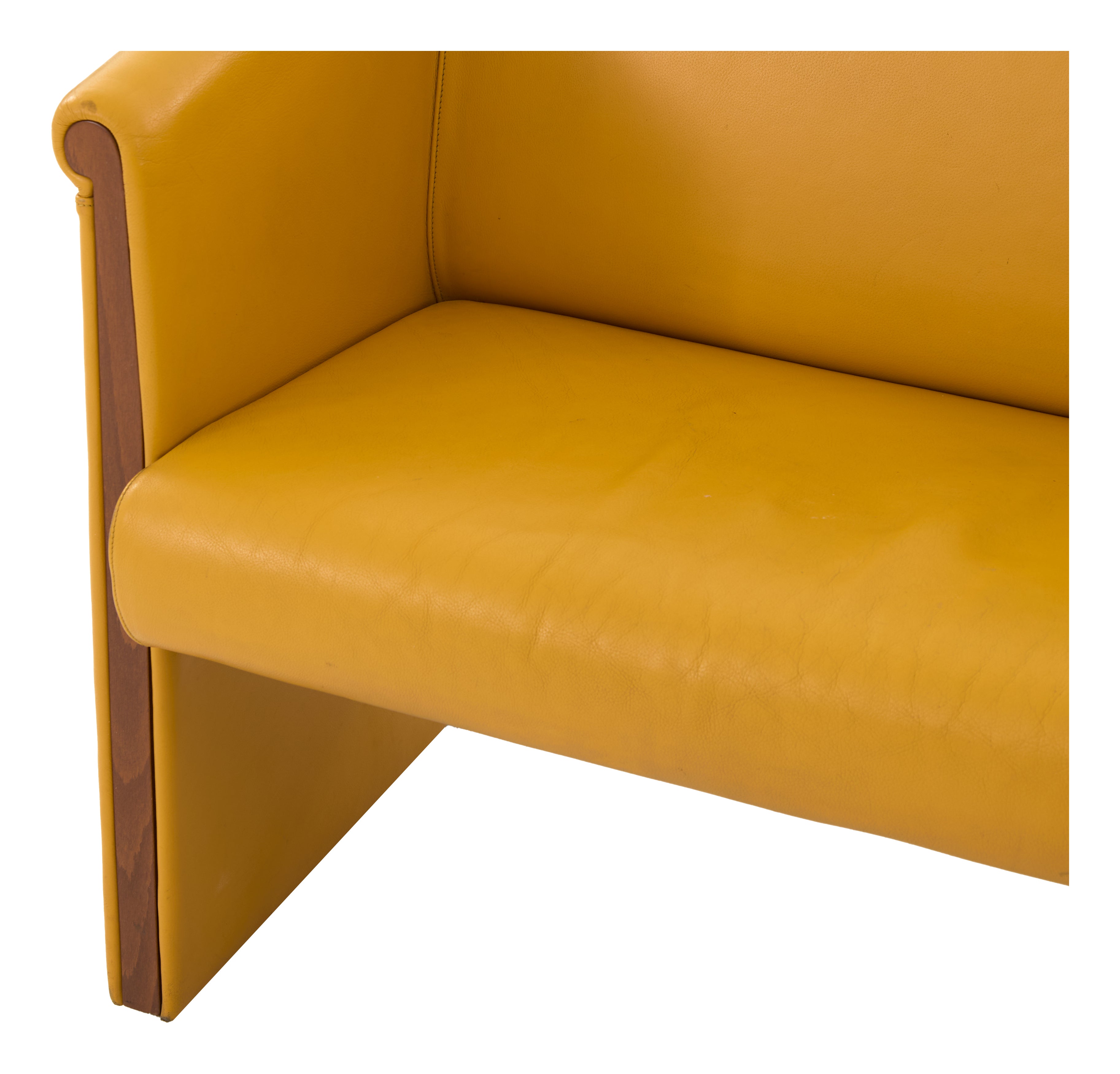 Jayson Home - Vintage Yellow Leather Sofa