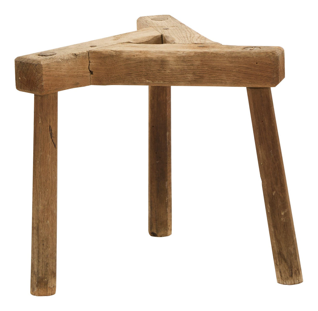 Jayson Home - Antique Brutalist Wood Stool