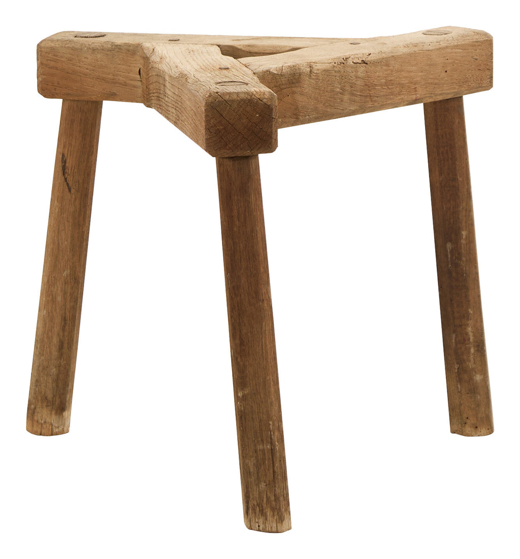 Jayson Home - Antique Brutalist Wood Stool