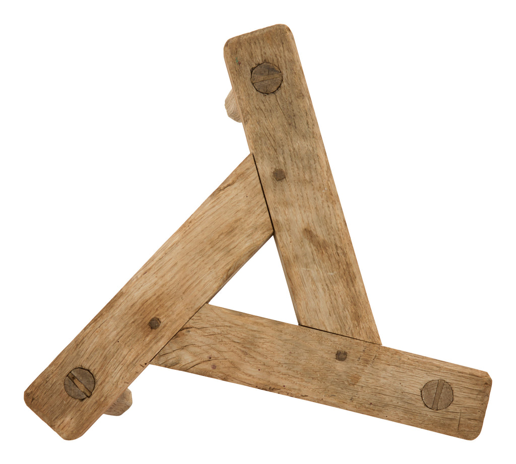 Jayson Home - Antique Brutalist Wood Stool